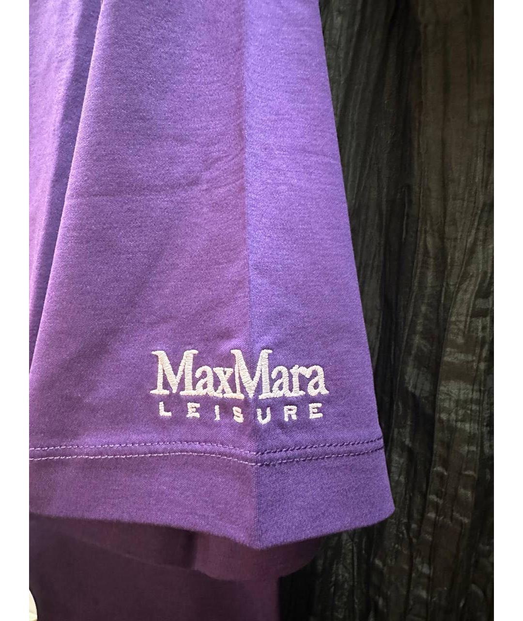 MAX MARA Фиолетовая вискозная футболка, фото 4