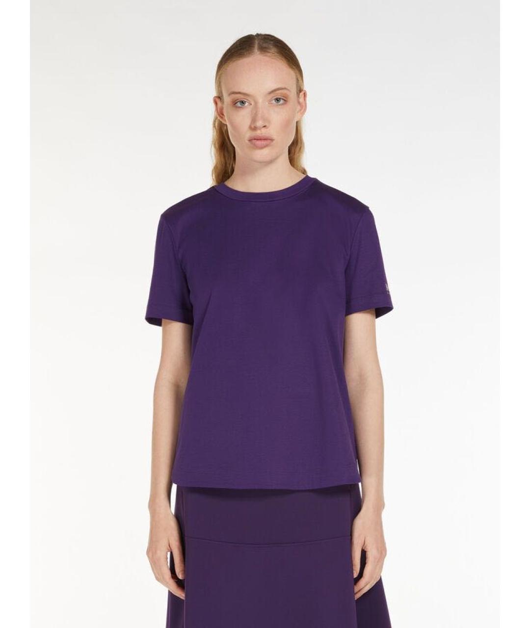 MAX MARA Фиолетовая вискозная футболка, фото 2
