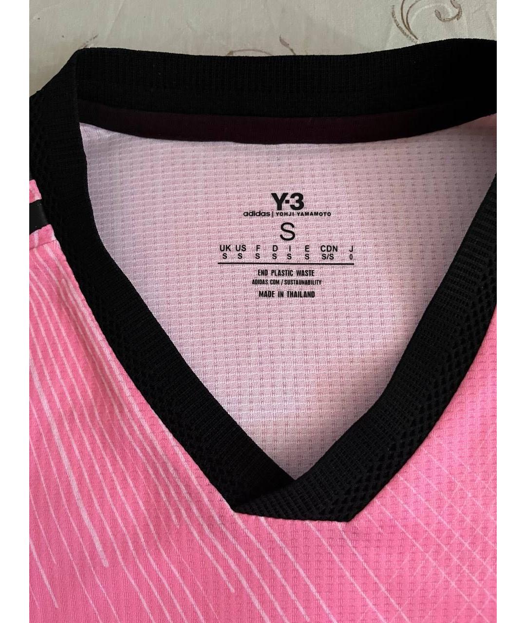 YOHJI YAMAMOTO Розовая хлопко-полиэстеровая футболка, фото 4