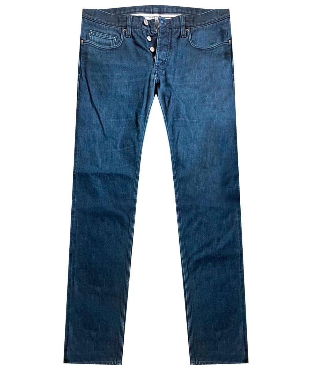 JIL SANDER Темно-синие хлопковые джинсы скинни, фото 1