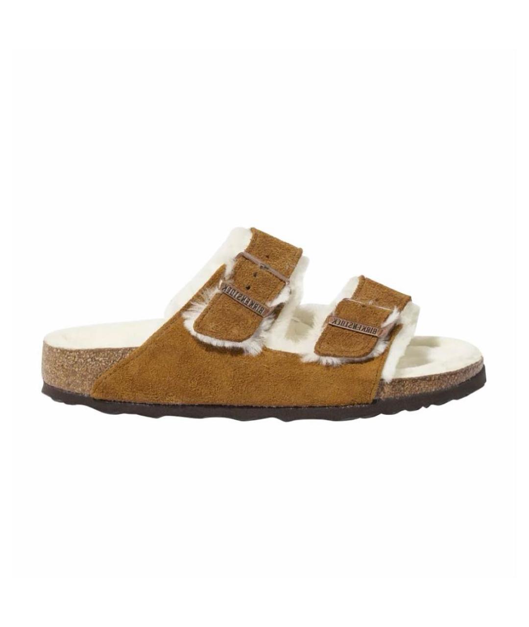 BIRKENSTOCK Горчичные замшевые сандалии, фото 1