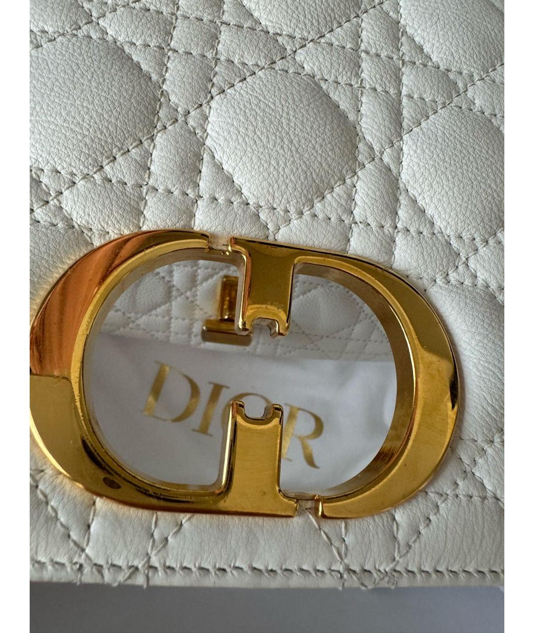 CHRISTIAN DIOR Белая кожаная сумка через плечо, фото 4