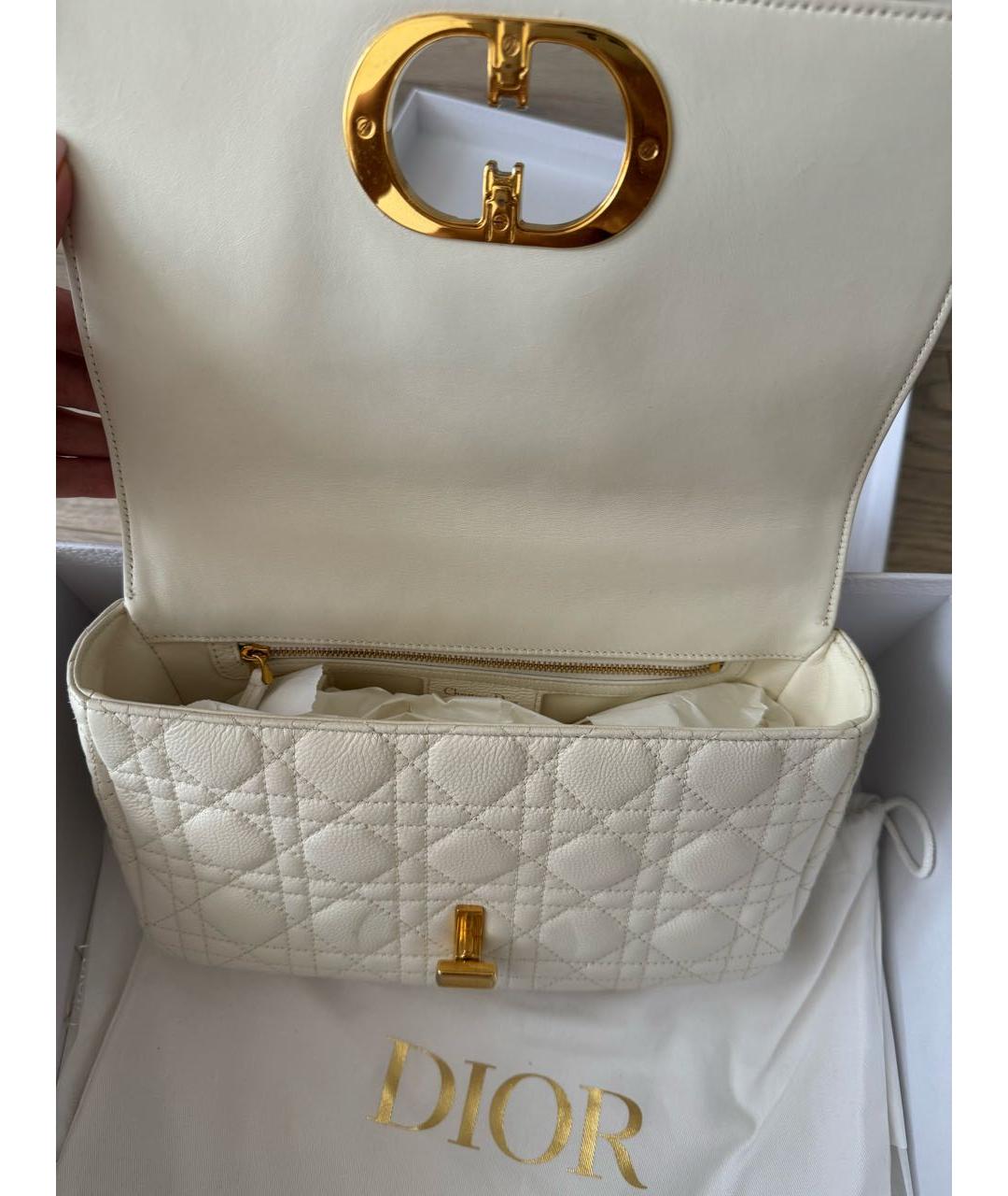 CHRISTIAN DIOR Белая кожаная сумка через плечо, фото 6