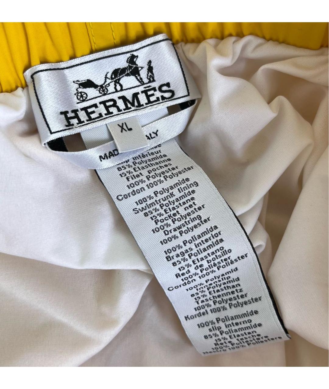 HERMES PRE-OWNED Желтые полиамидовые шорты, фото 5