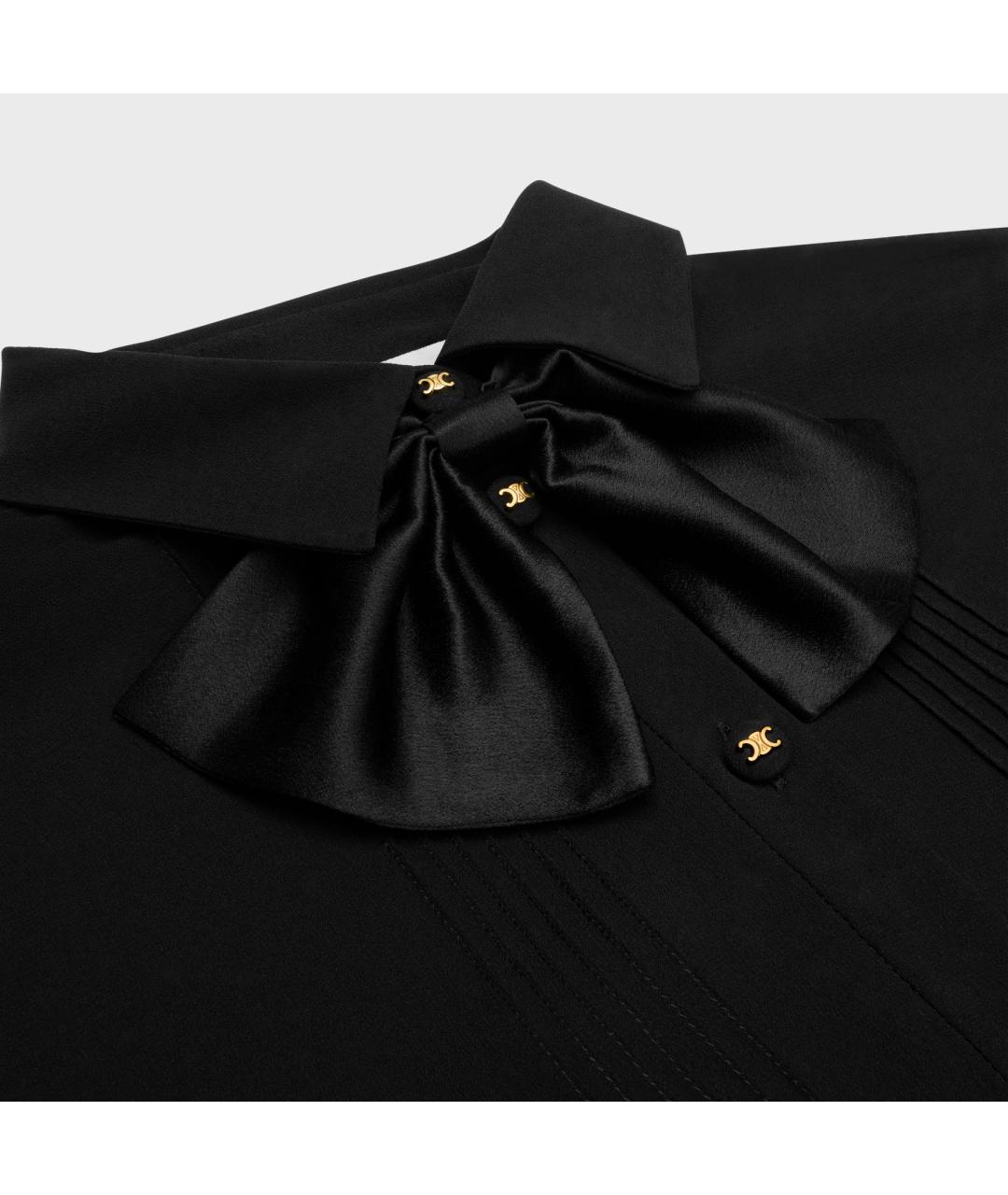 CELINE Черная шелковая блузы, фото 3
