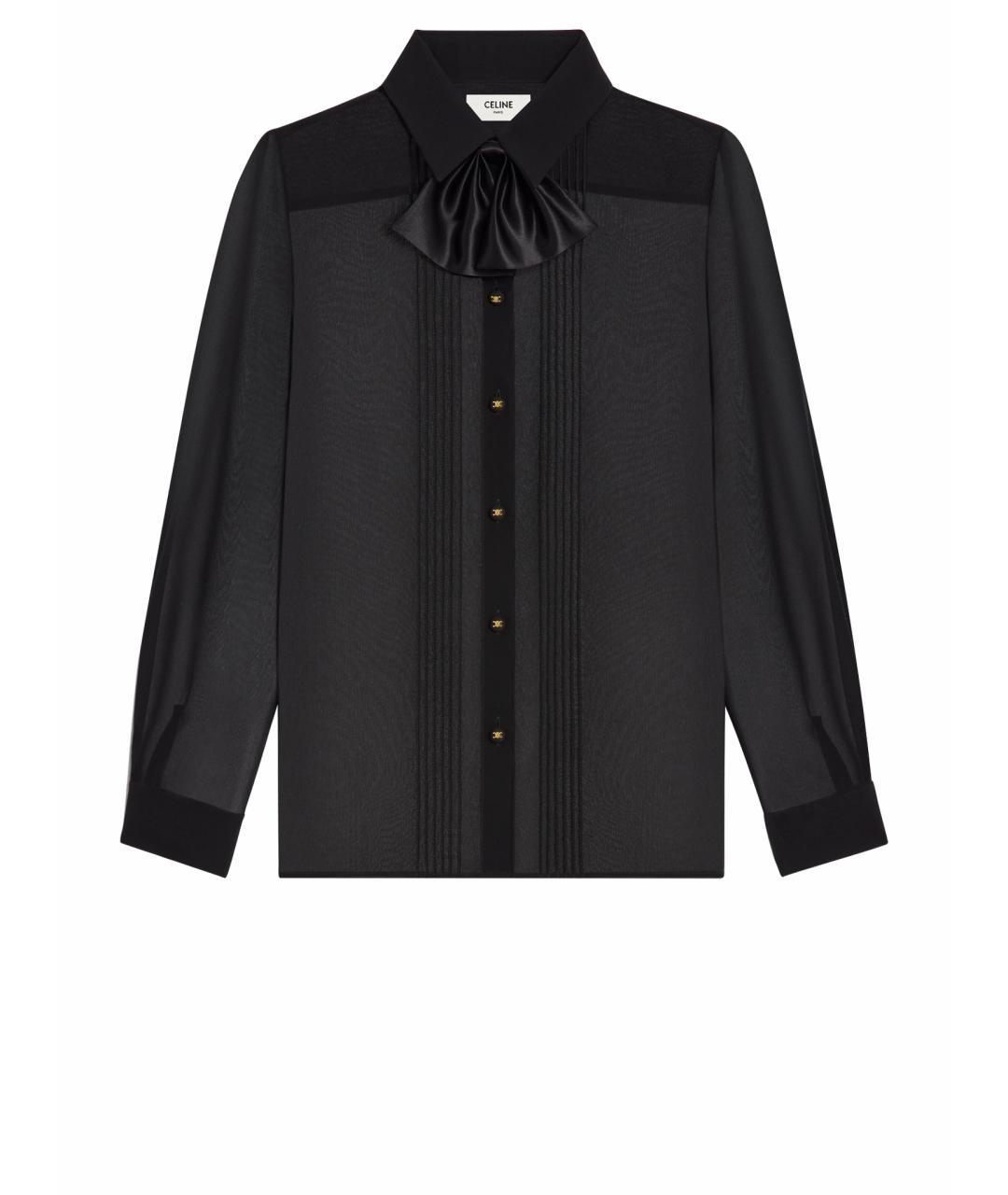 CELINE Черная шелковая блузы, фото 1
