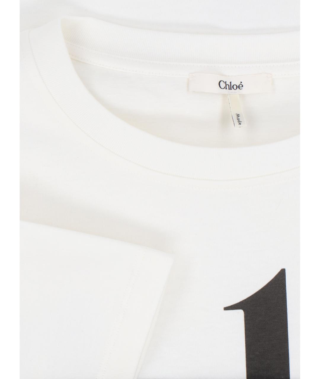 CHLOE Белая хлопковая футболка, фото 3