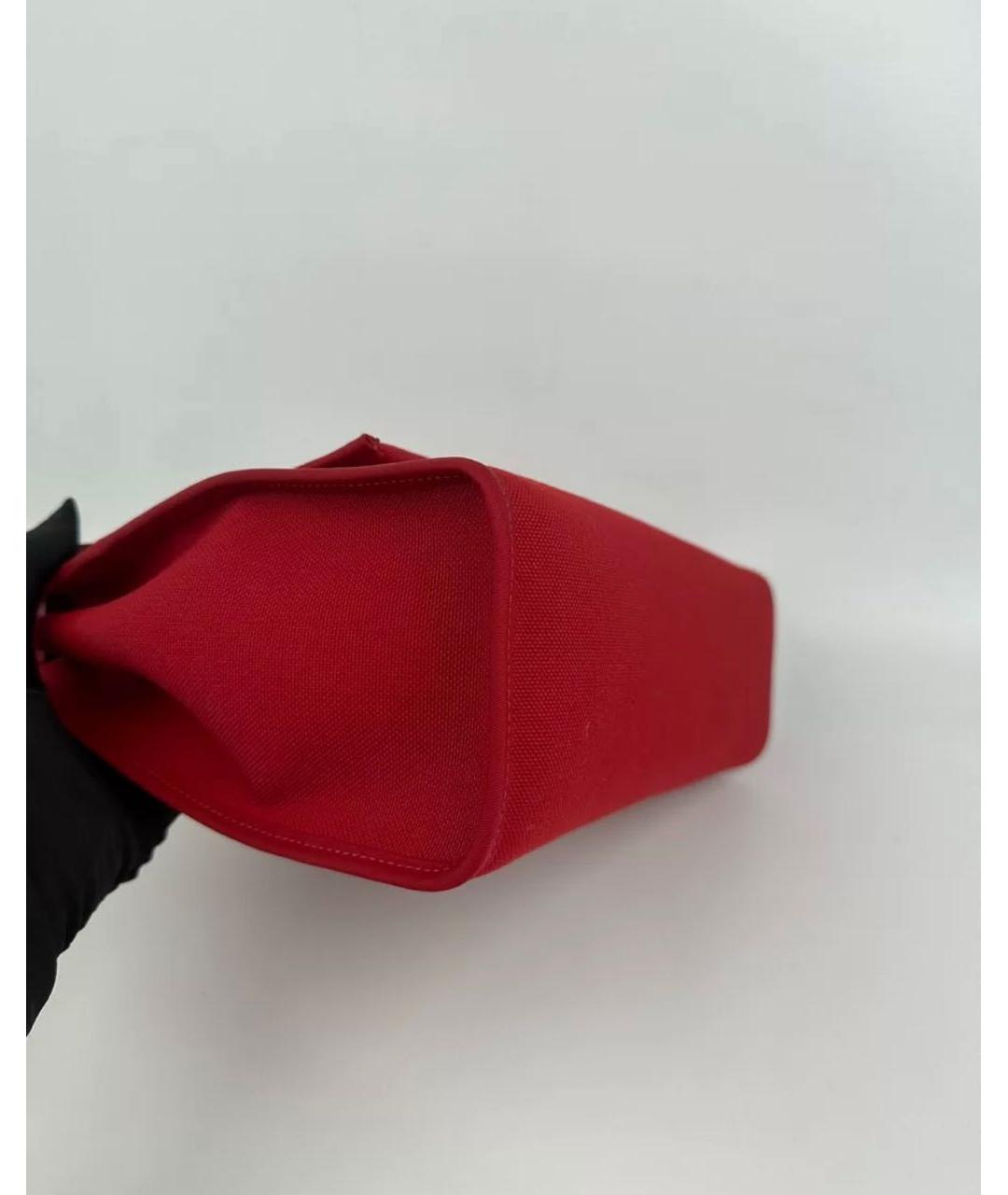 HERMES PRE-OWNED Красная тканевая сумка с короткими ручками, фото 5