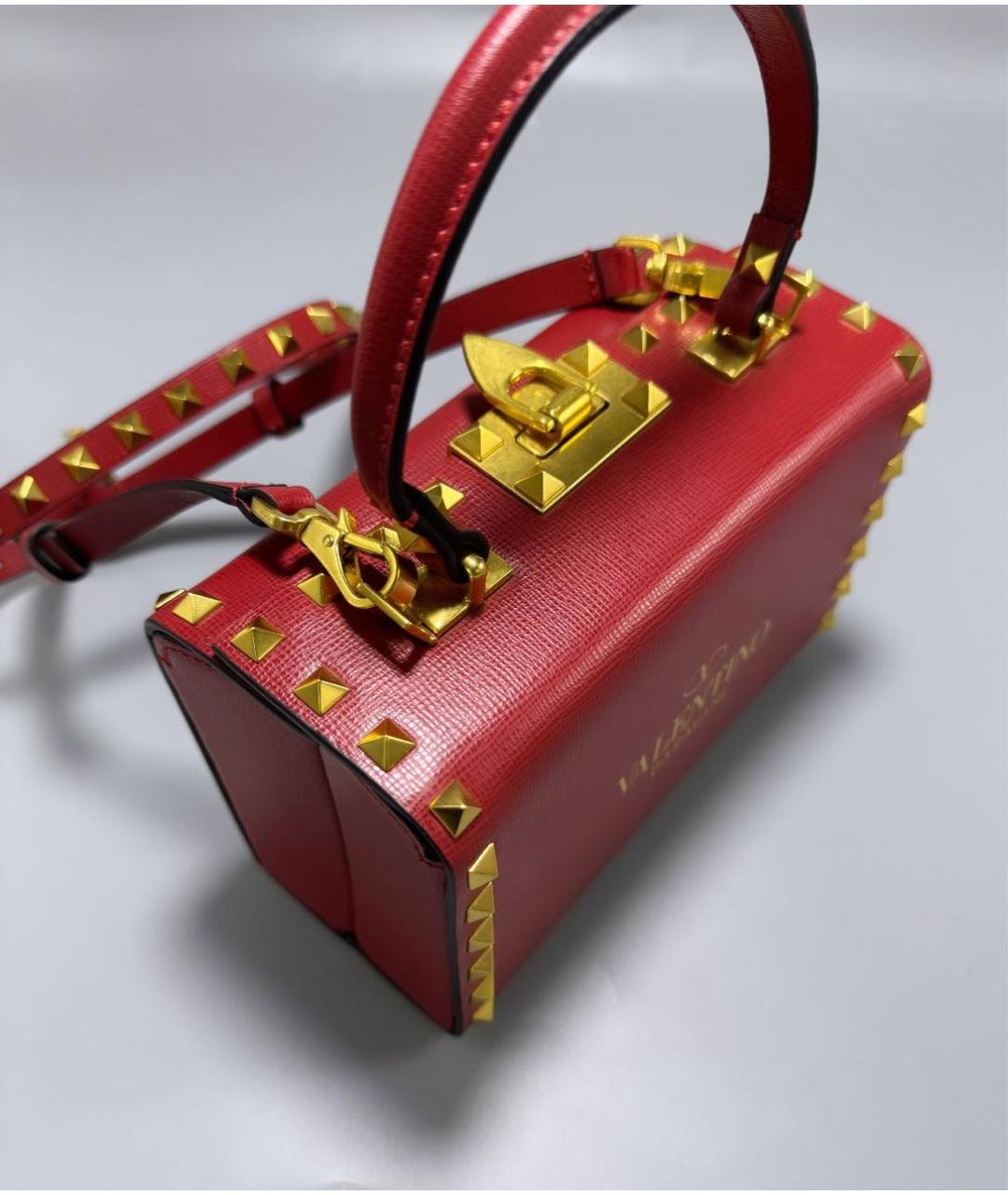 VALENTINO Красная кожаная сумка с короткими ручками, фото 2