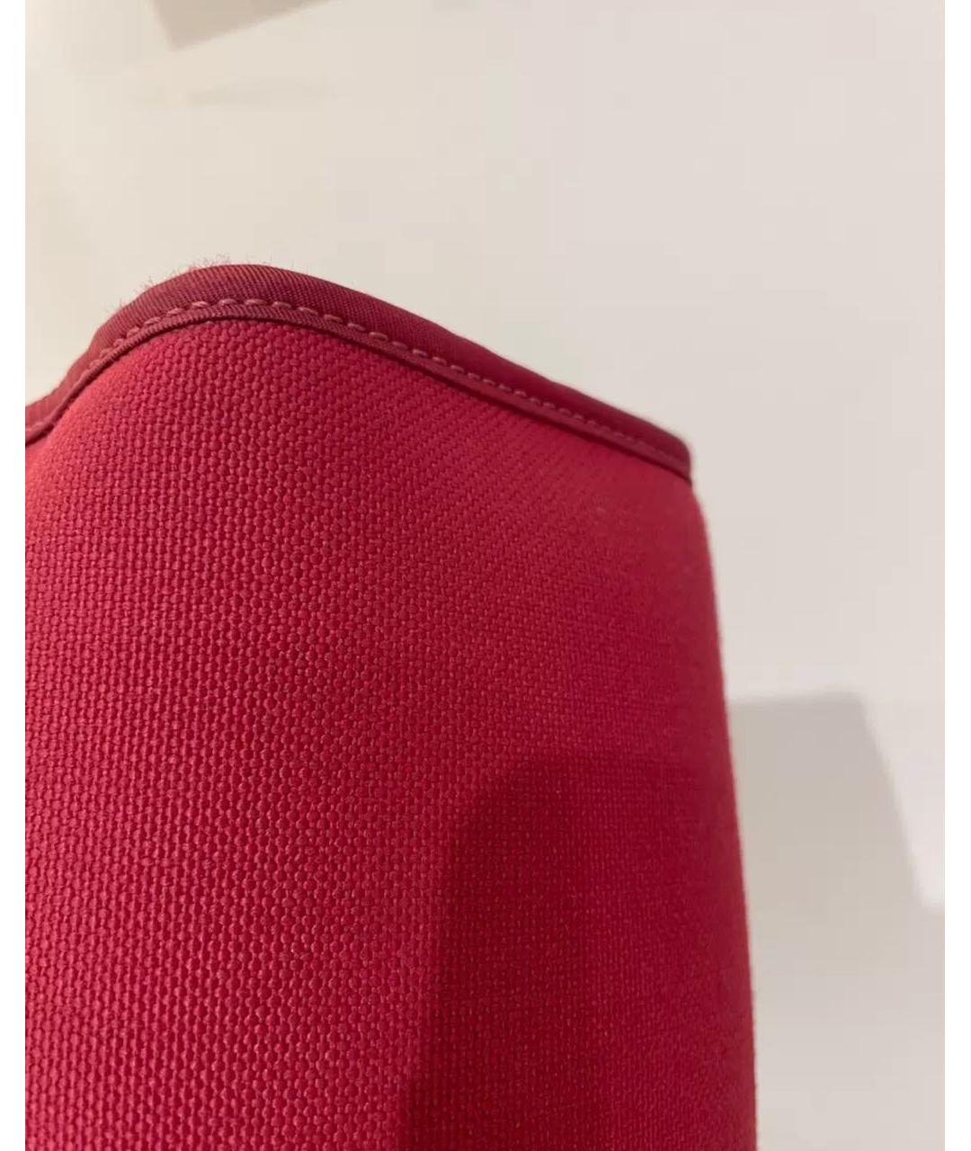 HERMES PRE-OWNED Бордовая тканевая сумка с короткими ручками, фото 6