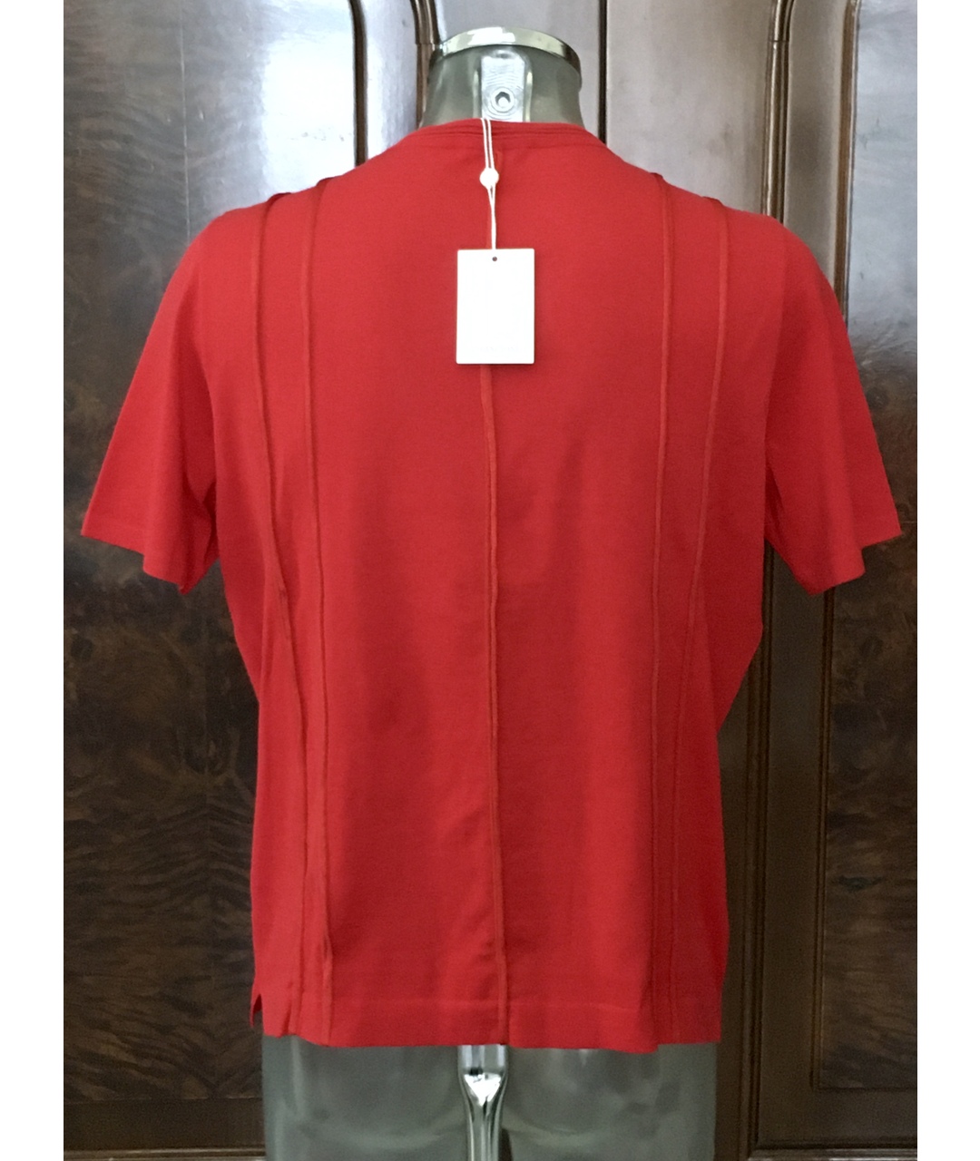 BILANCIONI Красная хлопковая футболка, фото 2