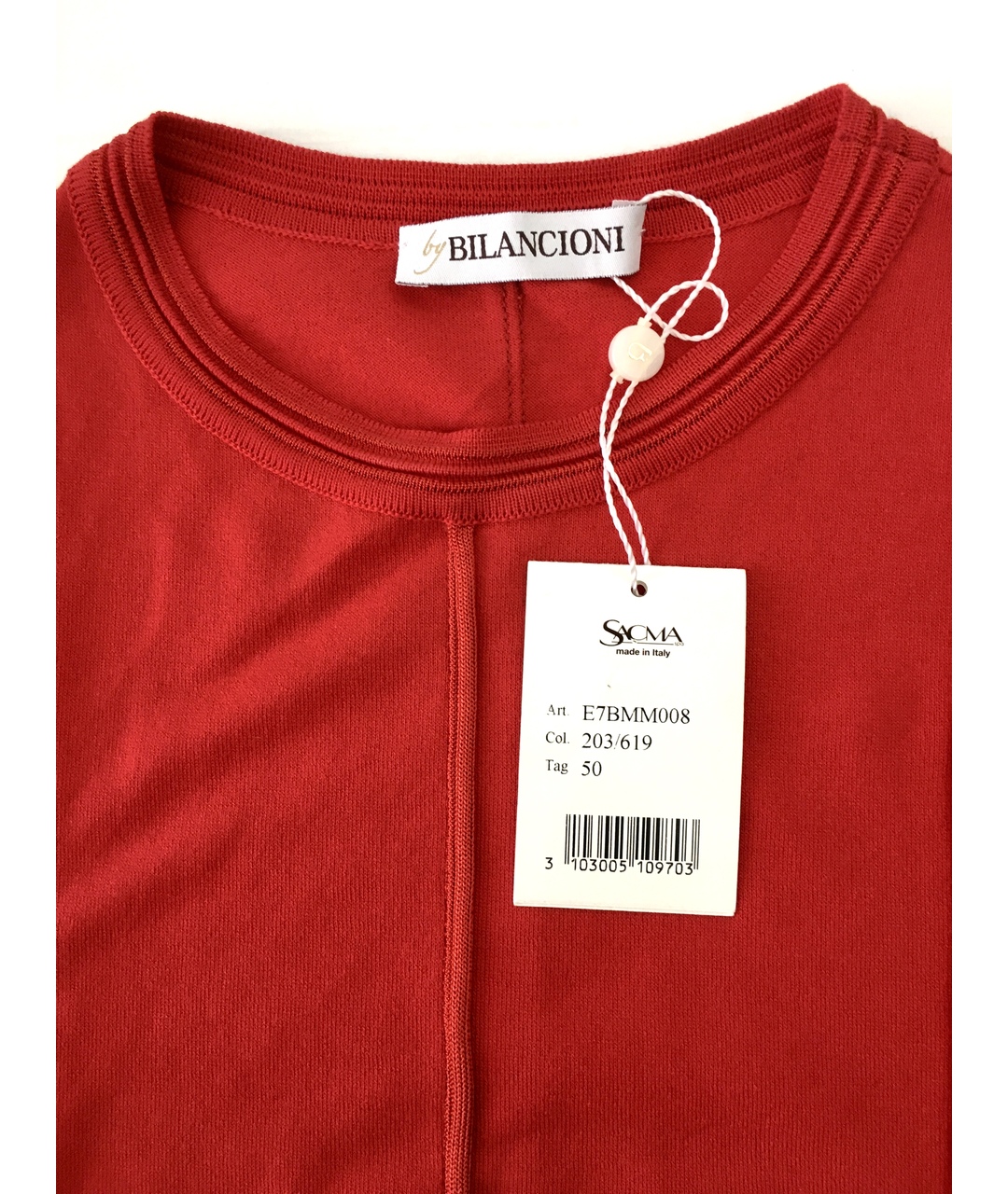 BILANCIONI Красная хлопковая футболка, фото 3