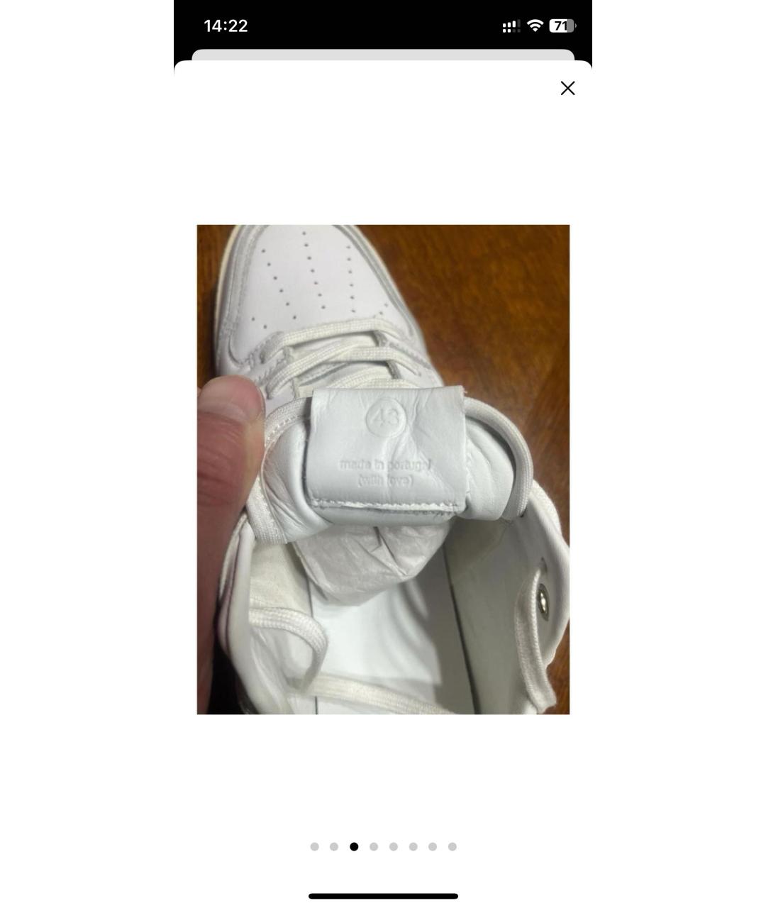 AMI Белые кожаные низкие кроссовки / кеды, фото 3