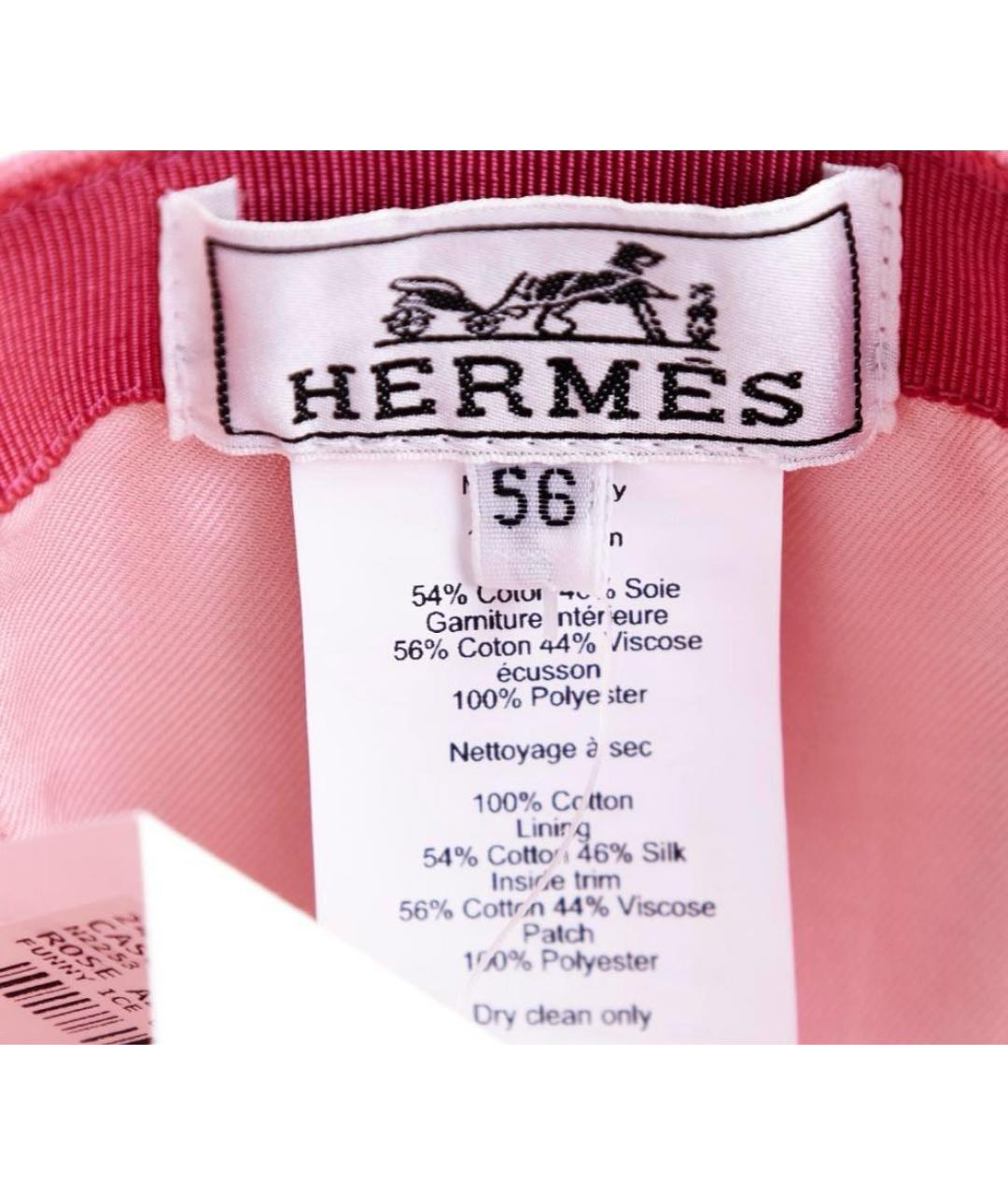 HERMES PRE-OWNED Розовая хлопковая кепка, фото 5