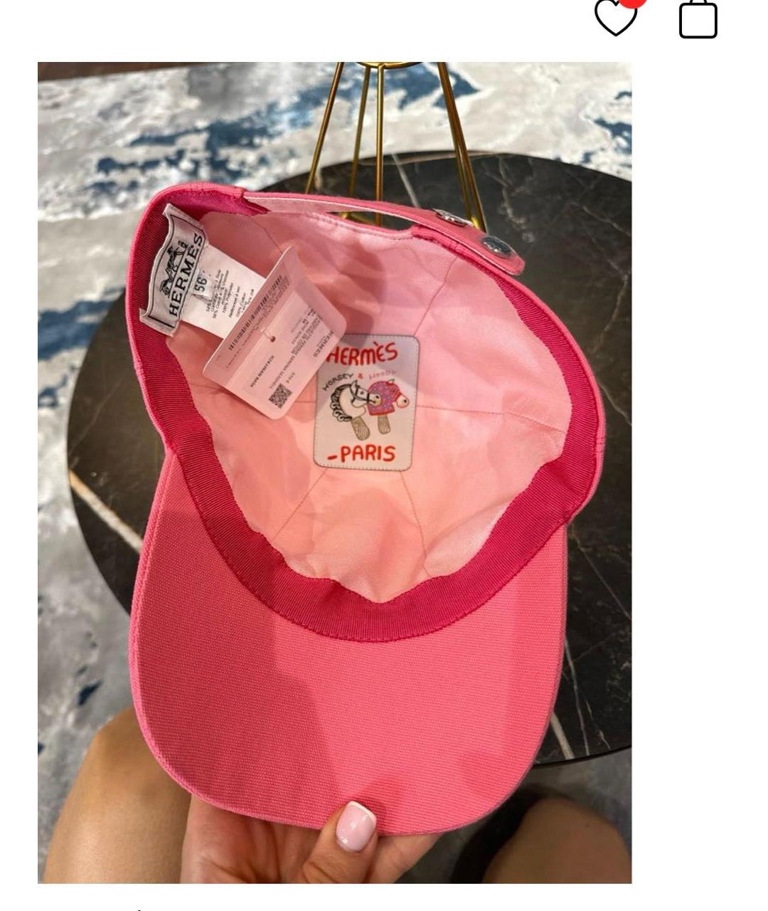 HERMES PRE-OWNED Розовая хлопковая кепка, фото 6