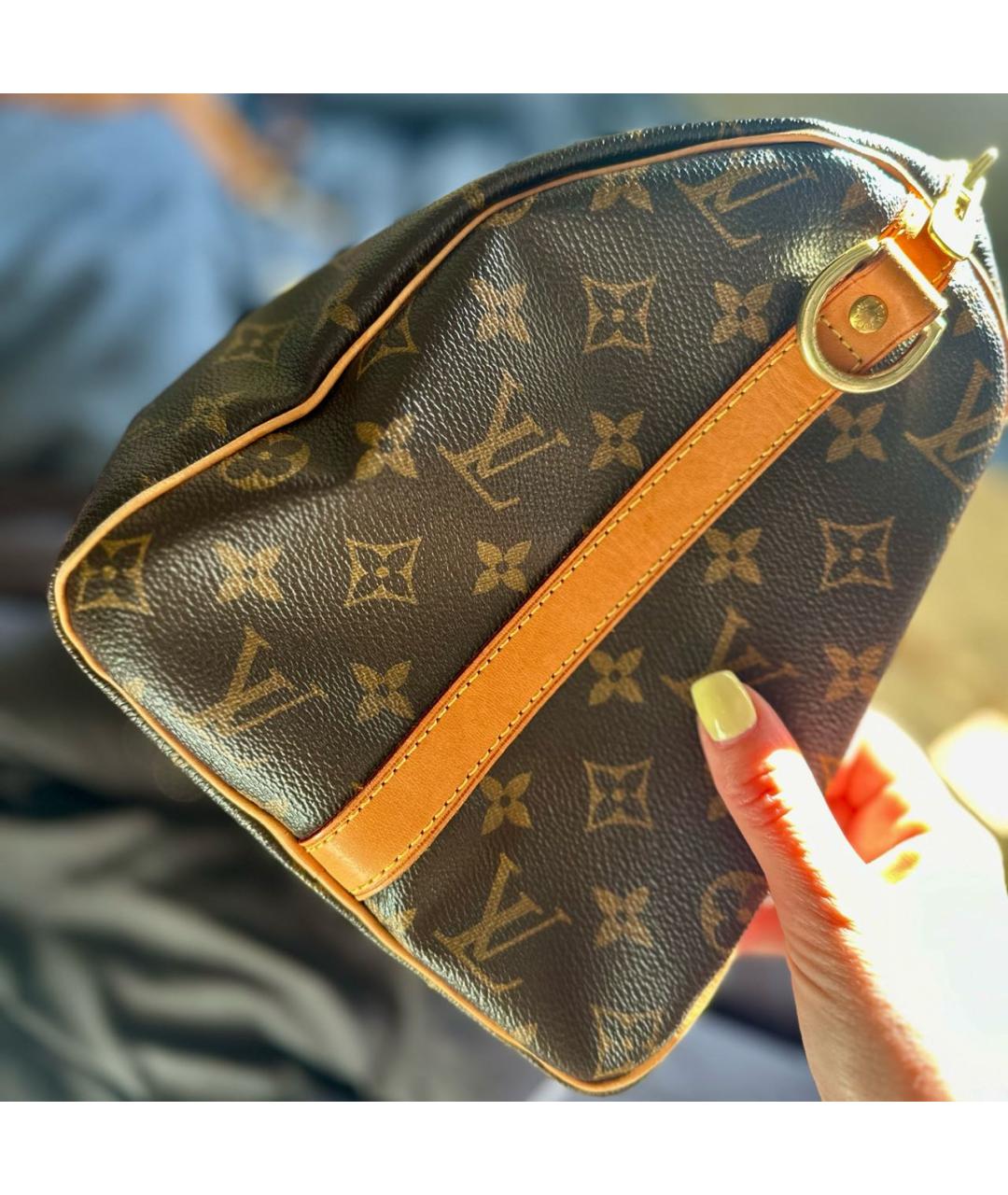 LOUIS VUITTON PRE-OWNED Коричневая кожаная сумка тоут, фото 5