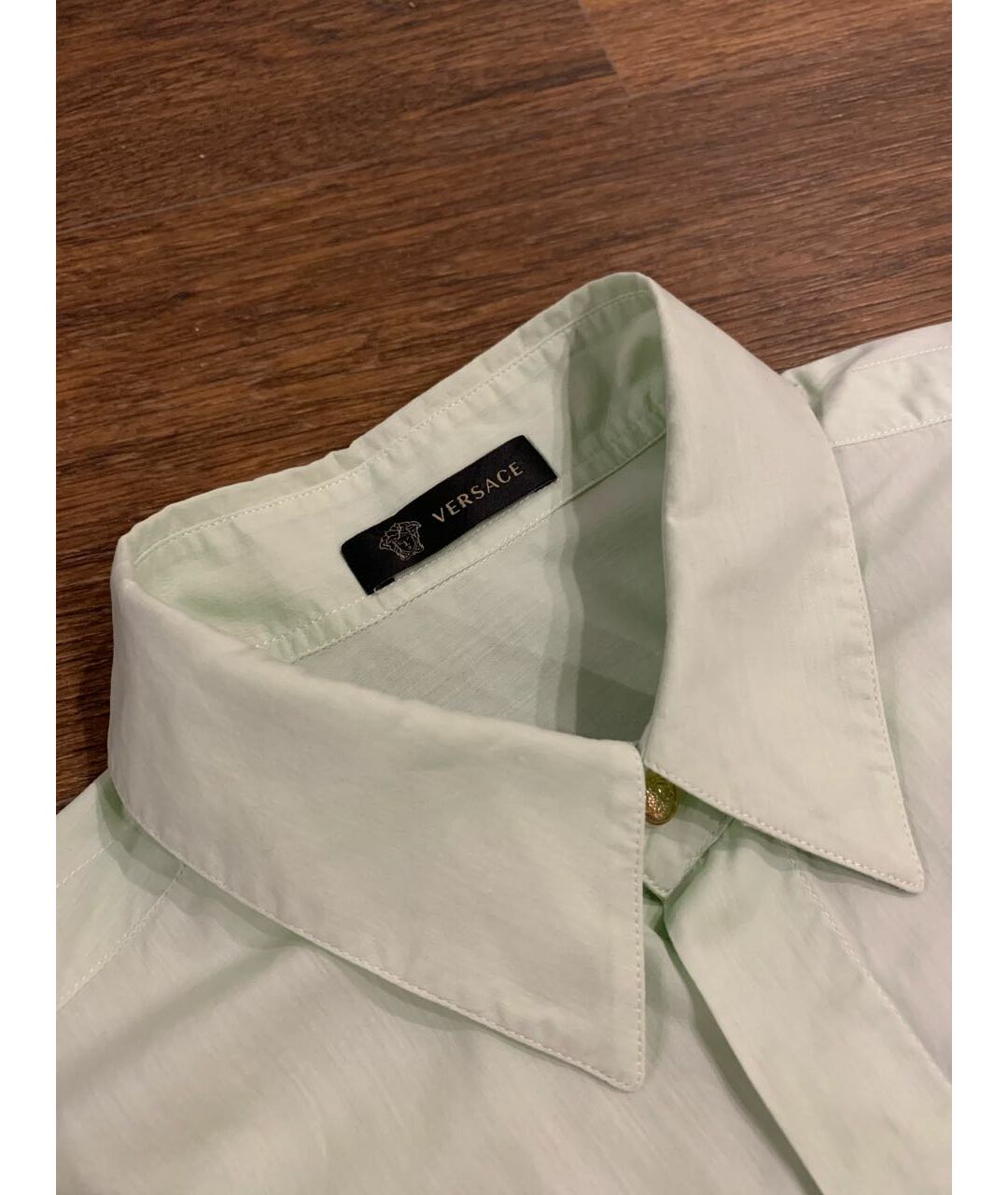 VERSACE Зеленая хлопковая классическая рубашка, фото 2