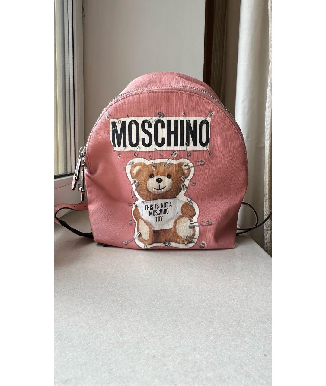 MOSCHINO Розовый рюкзак, фото 5