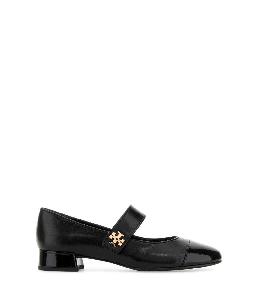 TORY BURCH Черные кожаные балетки, фото 1