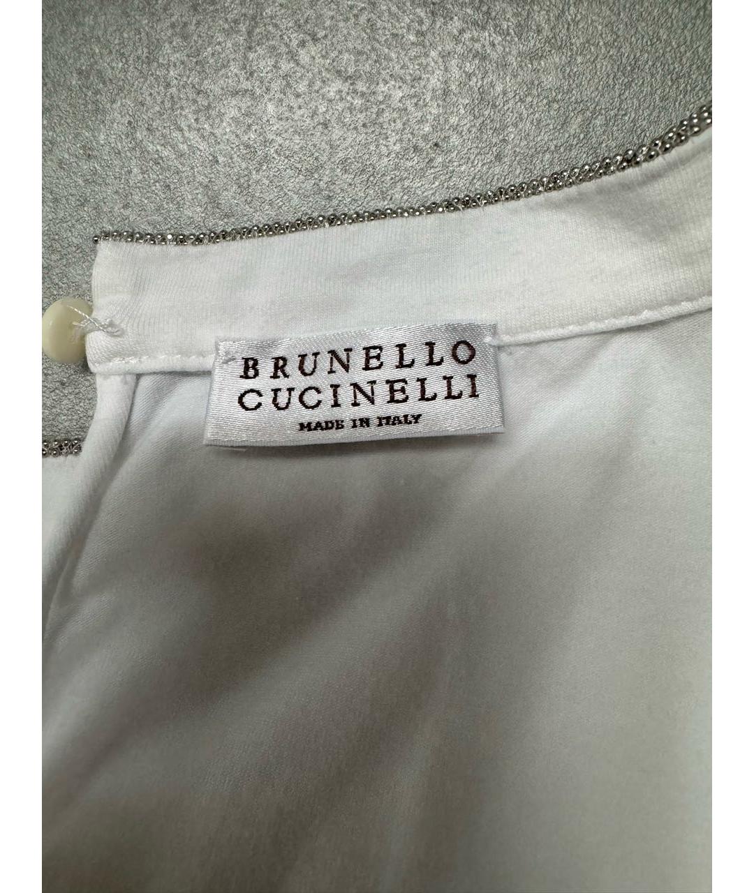 BRUNELLO CUCINELLI Белая футболка, фото 4