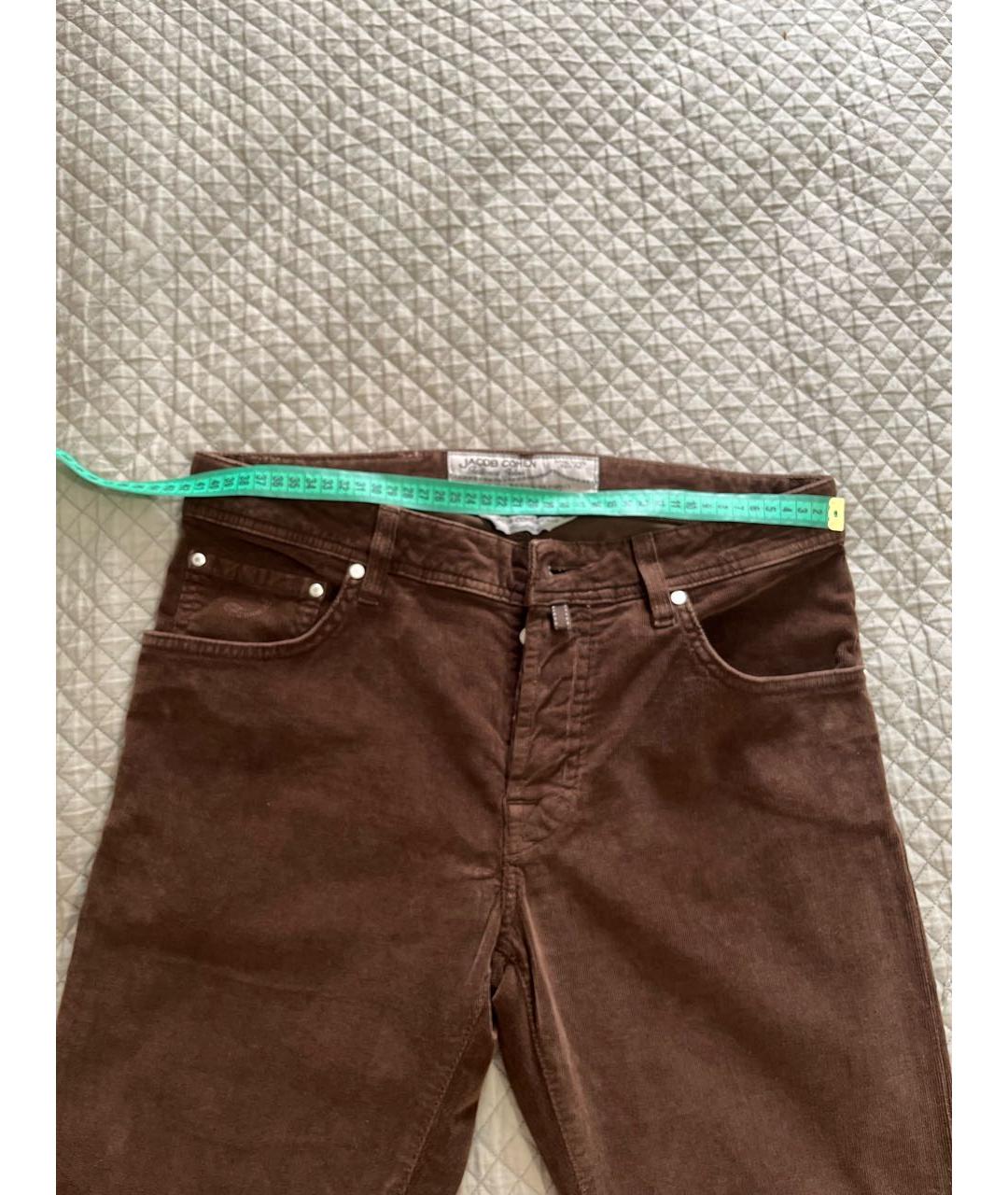 JACOB COHEN Коричневые хлопко-эластановые прямые джинсы, фото 7