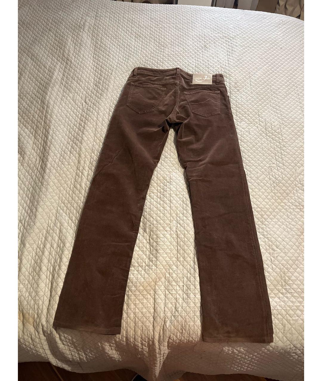 JACOB COHEN Коричневые хлопко-эластановые прямые джинсы, фото 2