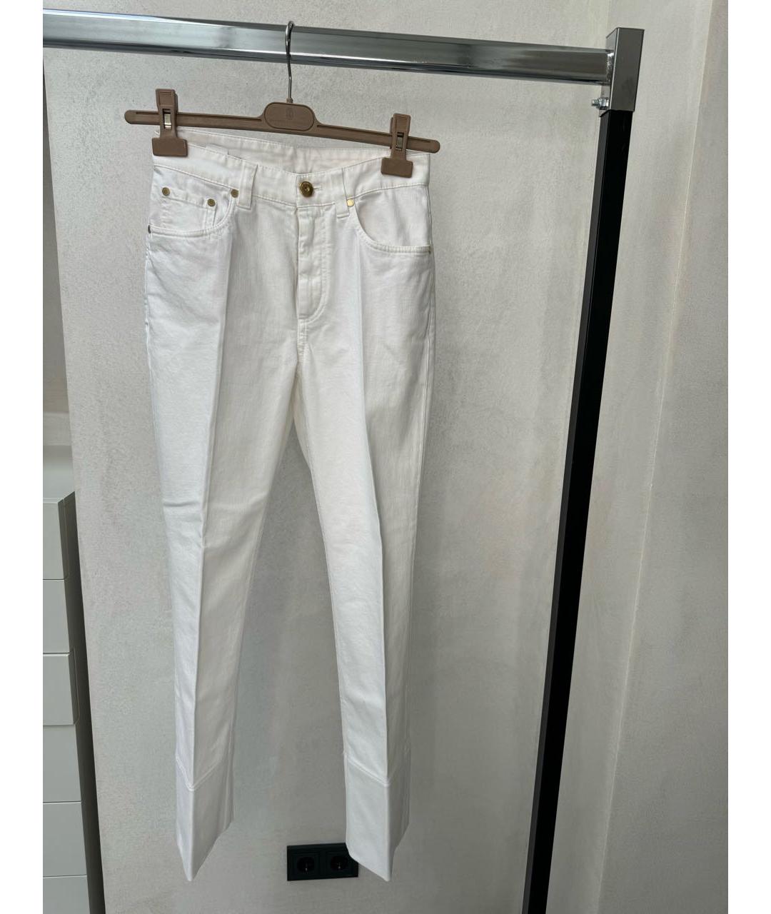 BRUNELLO CUCINELLI Белые прямые джинсы, фото 7