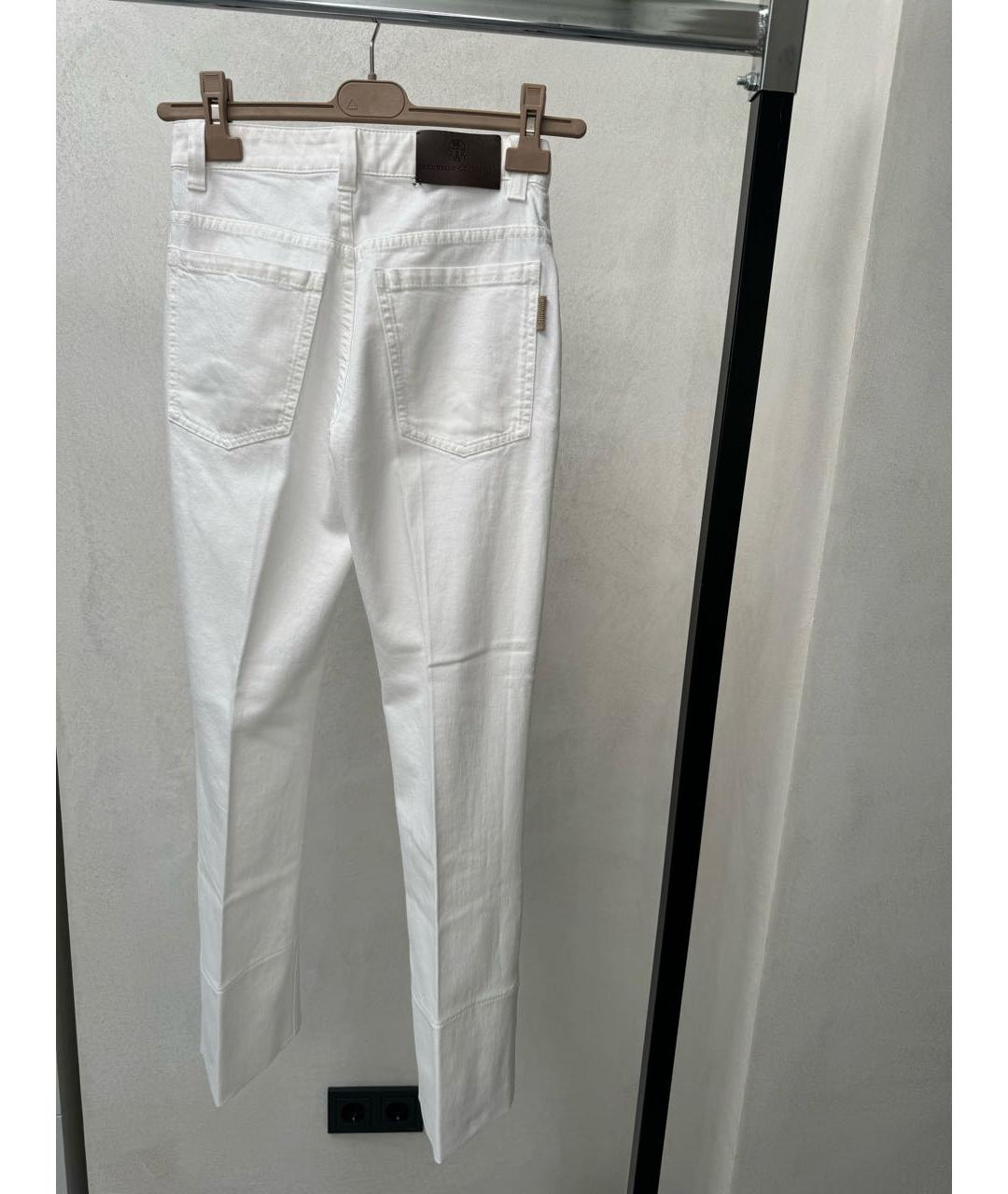 BRUNELLO CUCINELLI Белые прямые джинсы, фото 2