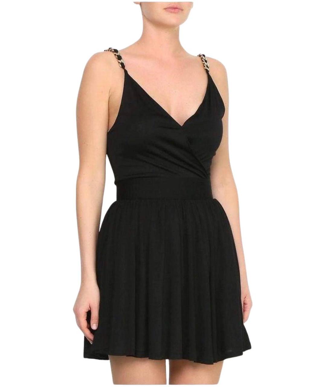 BALMAIN Черное вискозное коктейльное платье, фото 4
