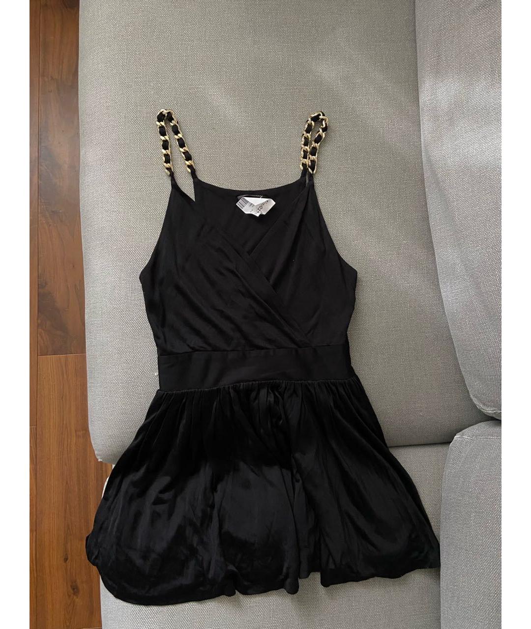 BALMAIN Черное вискозное коктейльное платье, фото 2