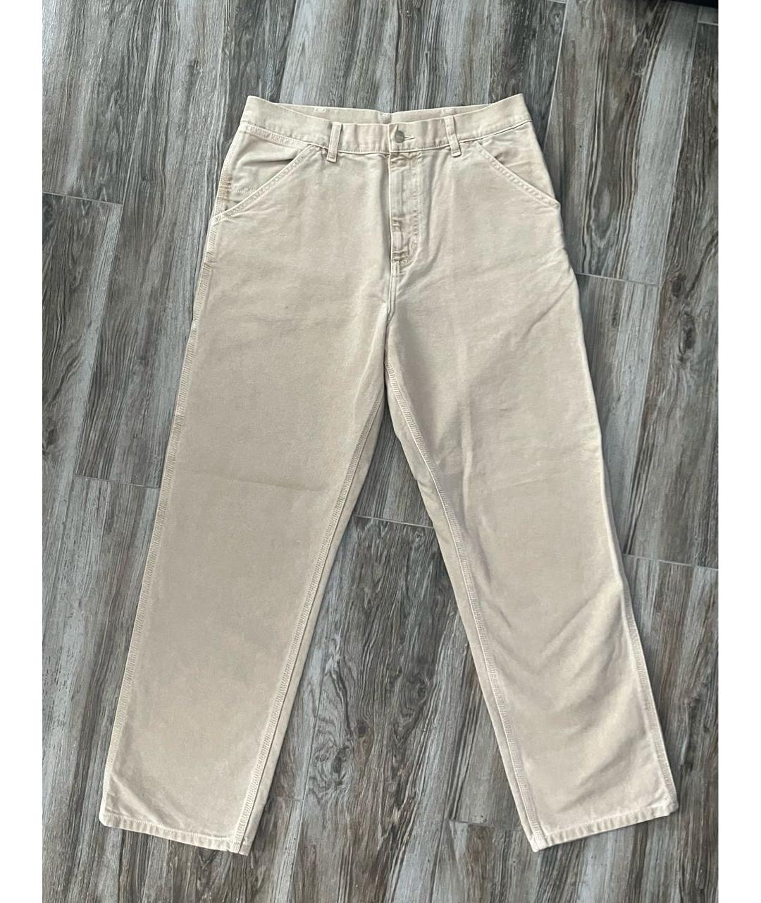 CARHARTT WIP Бежевые хлопковые повседневные брюки, фото 9