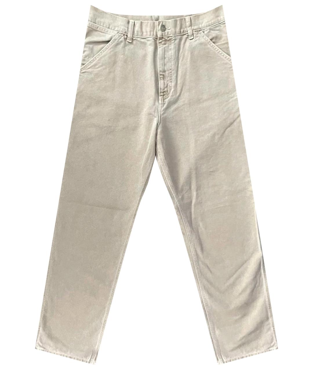 CARHARTT WIP Бежевые хлопковые повседневные брюки, фото 1