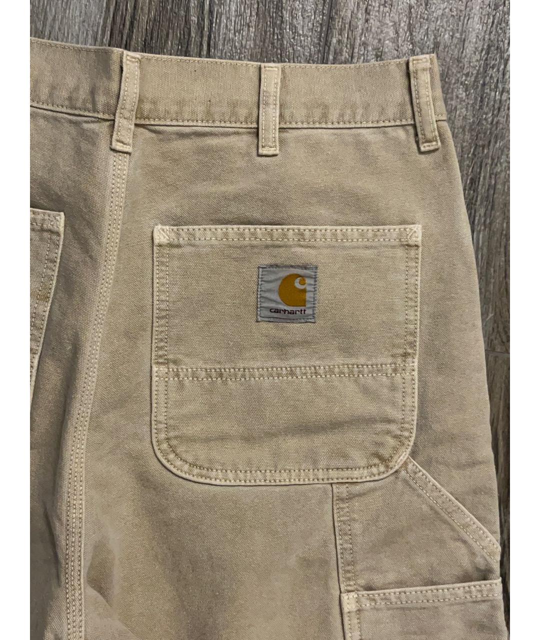 CARHARTT WIP Бежевые хлопковые повседневные брюки, фото 4
