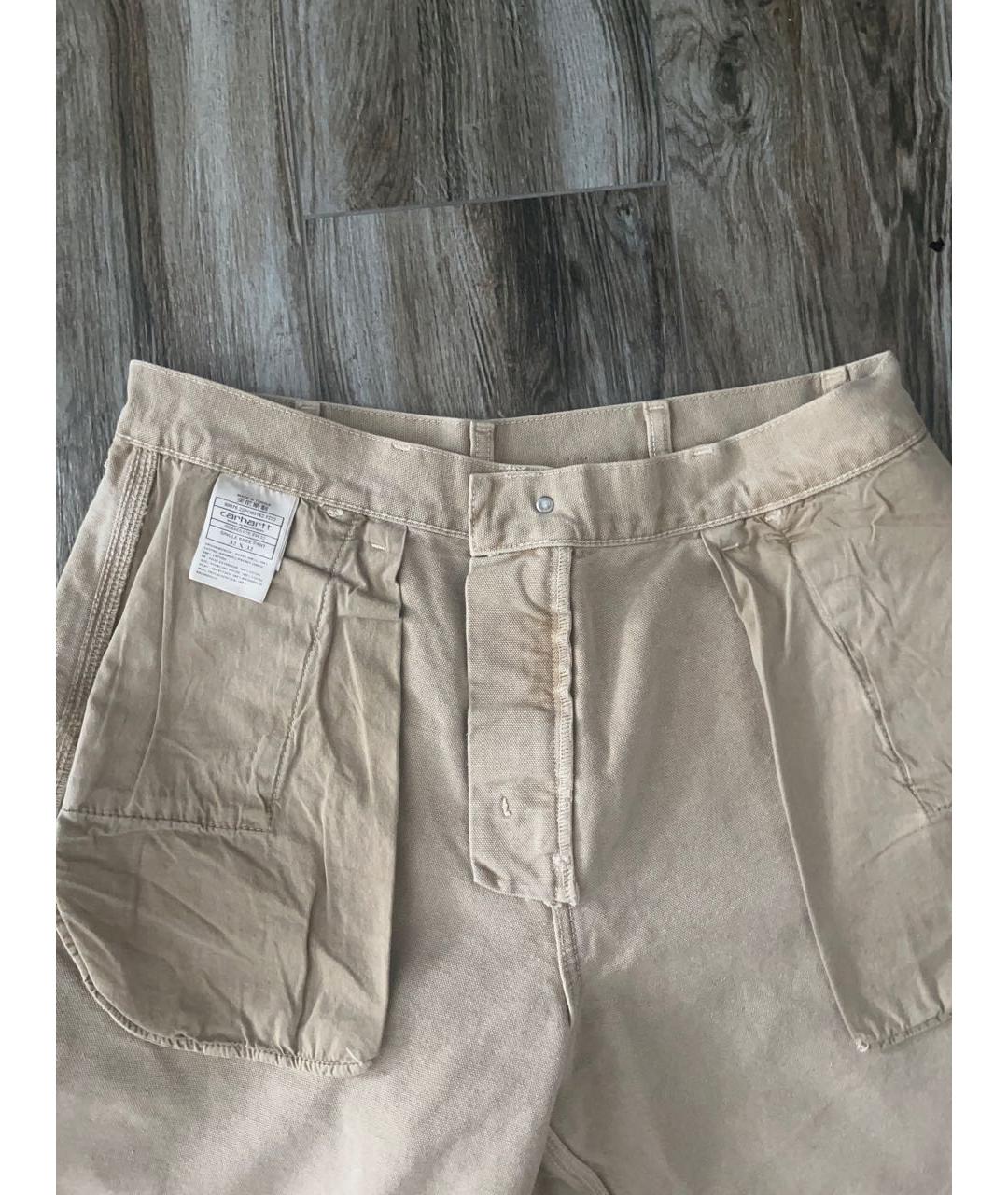 CARHARTT WIP Бежевые хлопковые повседневные брюки, фото 3