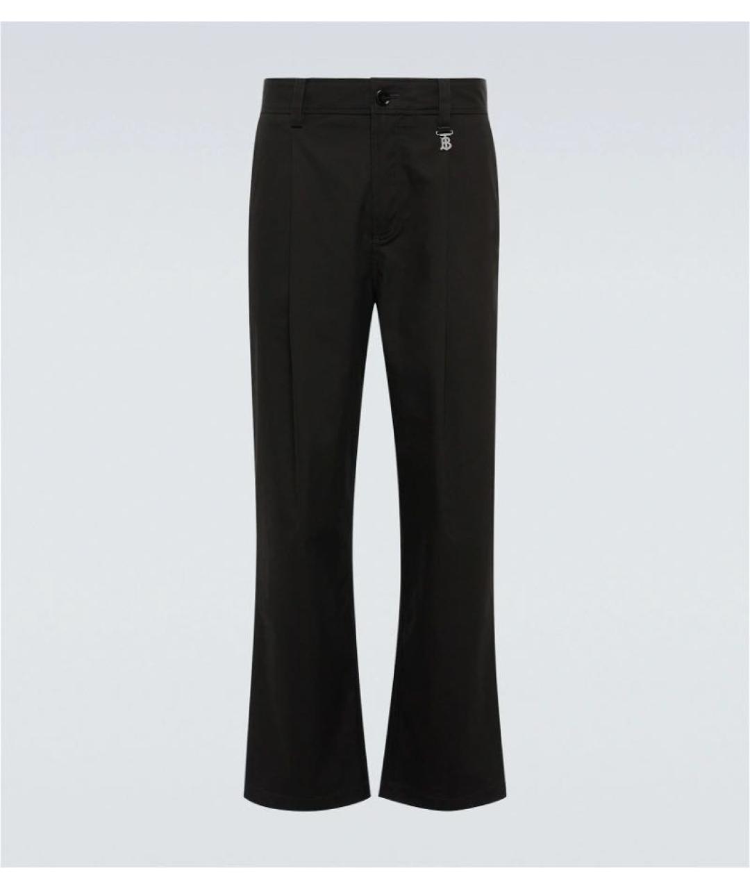 BURBERRY Черные хлопковые повседневные брюки, фото 9
