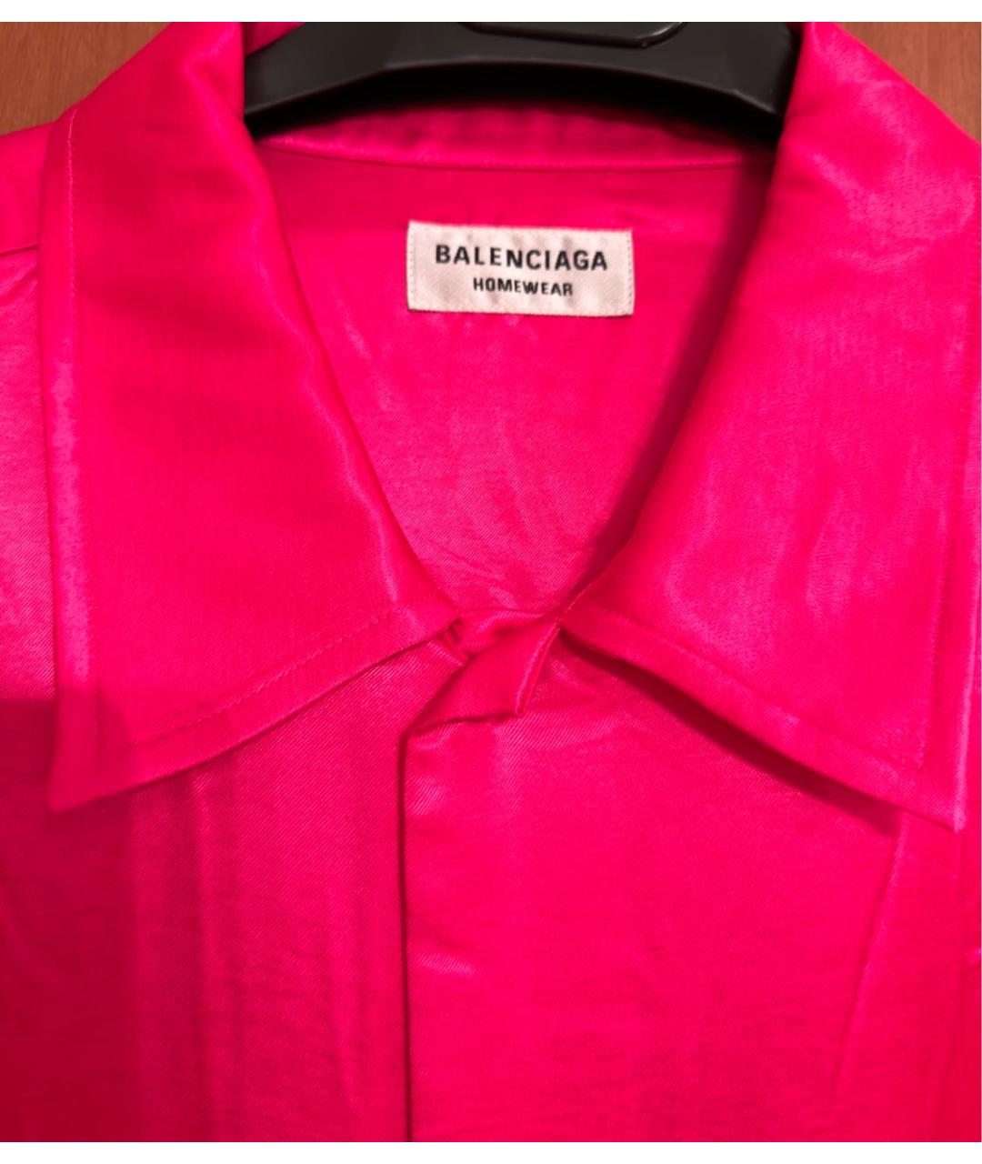 BALENCIAGA Фуксия вискозная рубашка, фото 4