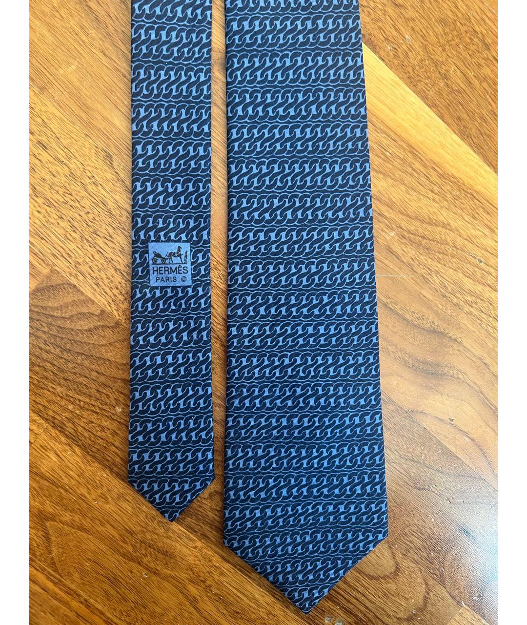 HERMES PRE-OWNED Синий шелковый галстук, фото 2