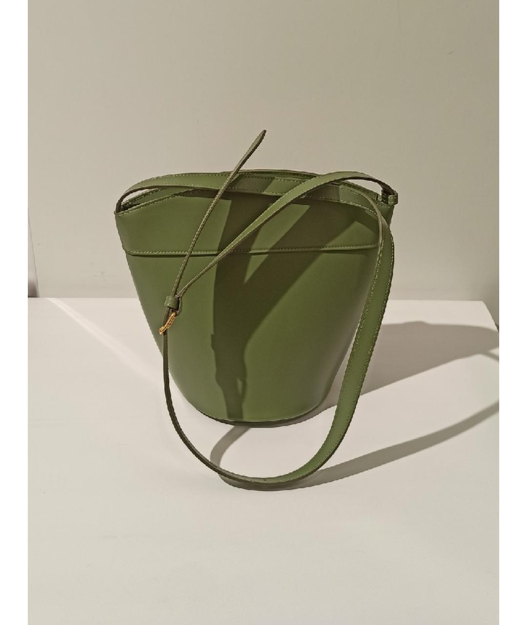 CELINE Зеленая кожаная сумка через плечо, фото 3