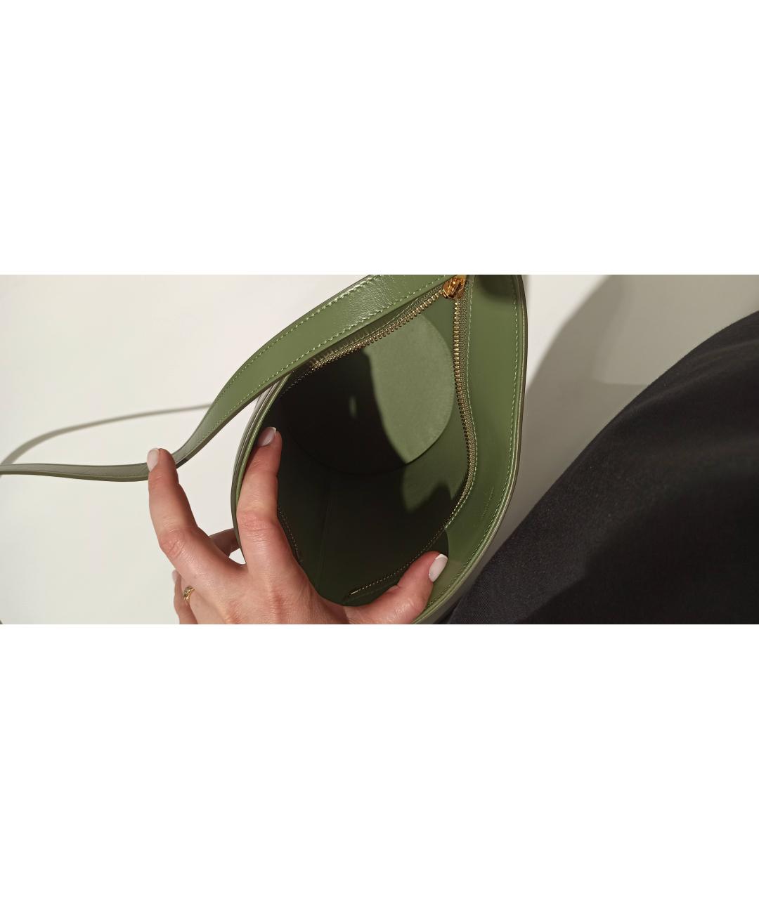 CELINE Зеленая кожаная сумка через плечо, фото 9