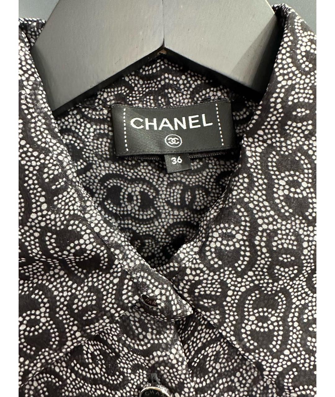 CHANEL Черная шелковая блузы, фото 3