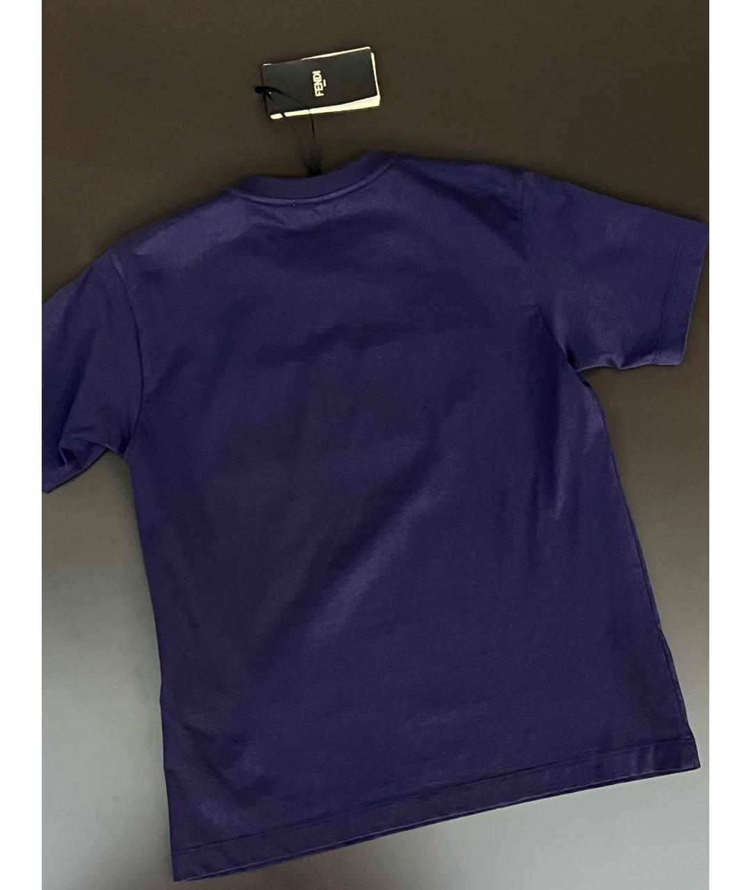 FENDI Темно-синяя хлопковая футболка, фото 6