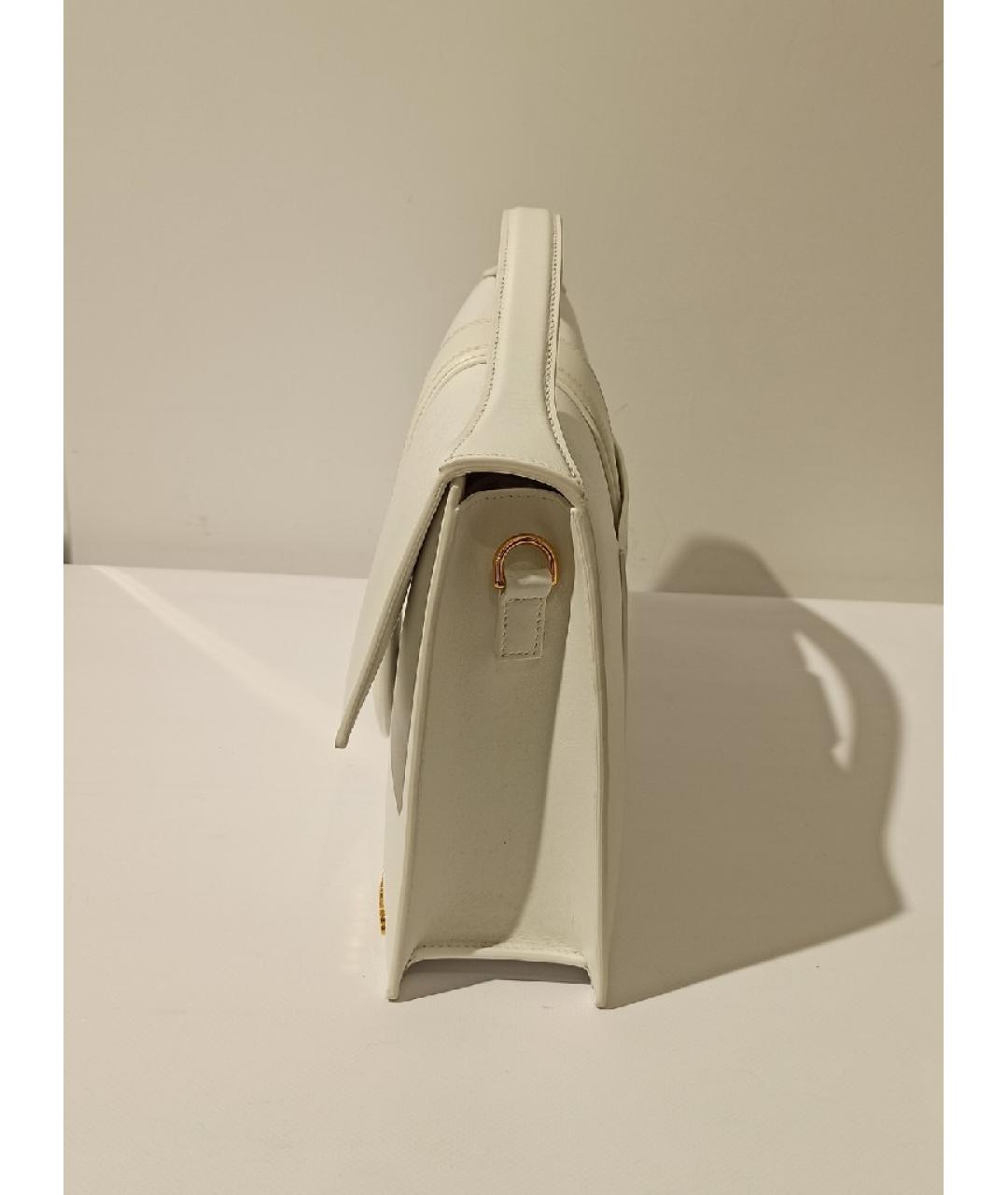 JACQUEMUS Белая кожаная сумка с короткими ручками, фото 2