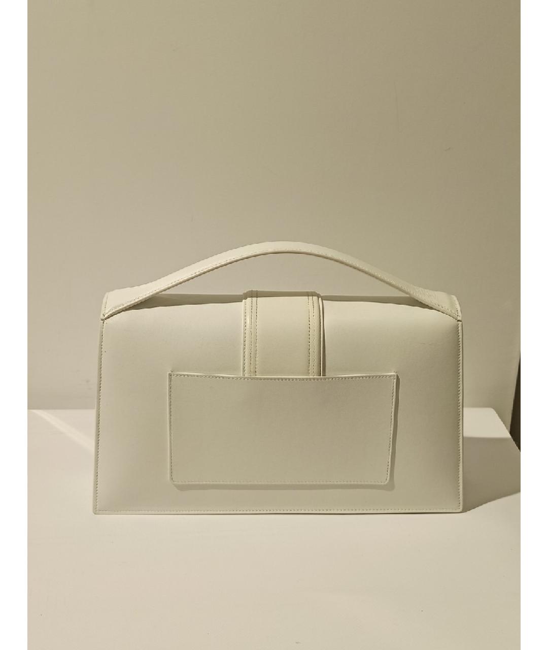 JACQUEMUS Белая кожаная сумка с короткими ручками, фото 3