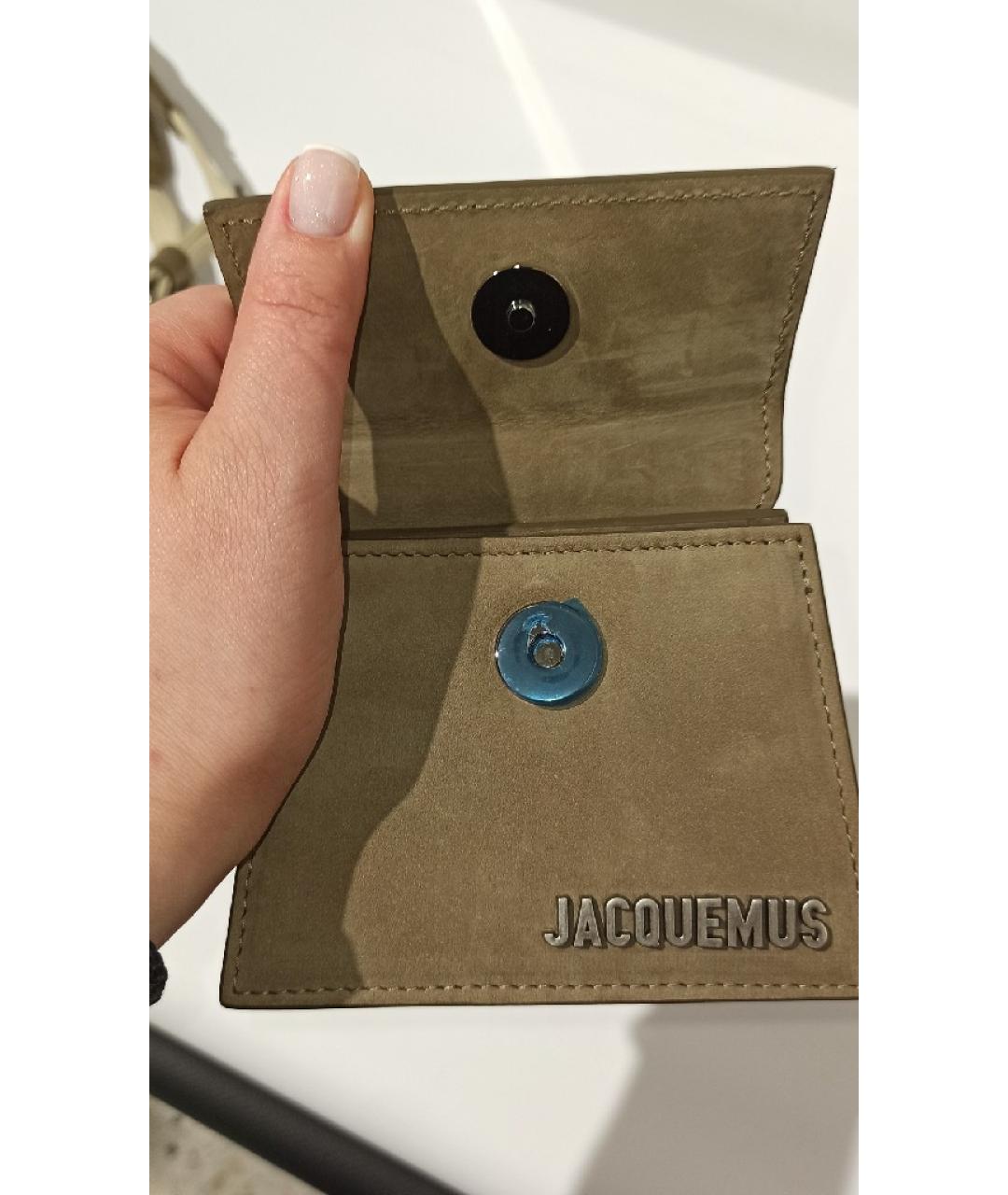 JACQUEMUS Хаки замшевая сумка через плечо, фото 6