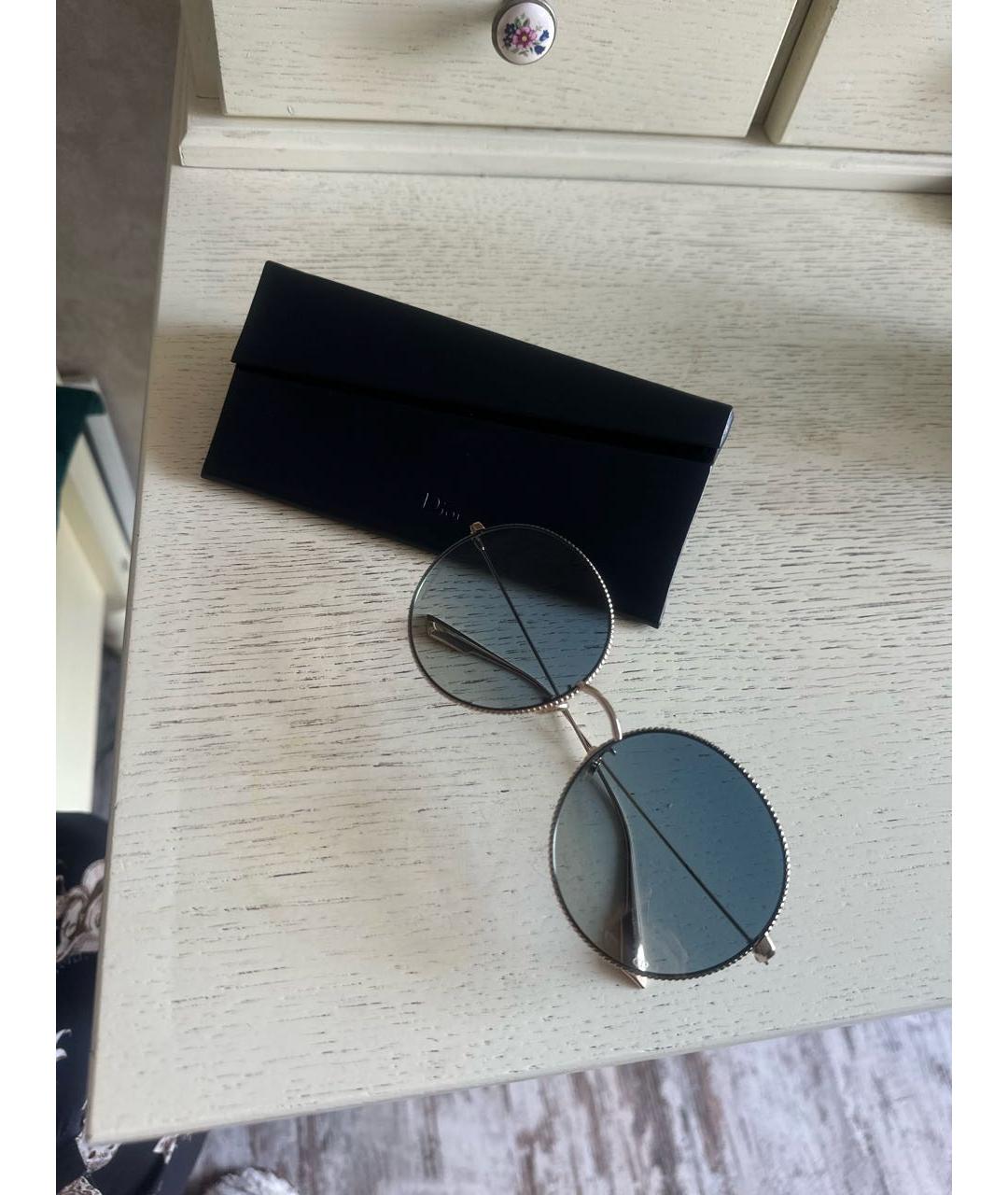 CHRISTIAN DIOR Голубые металлические солнцезащитные очки, фото 4