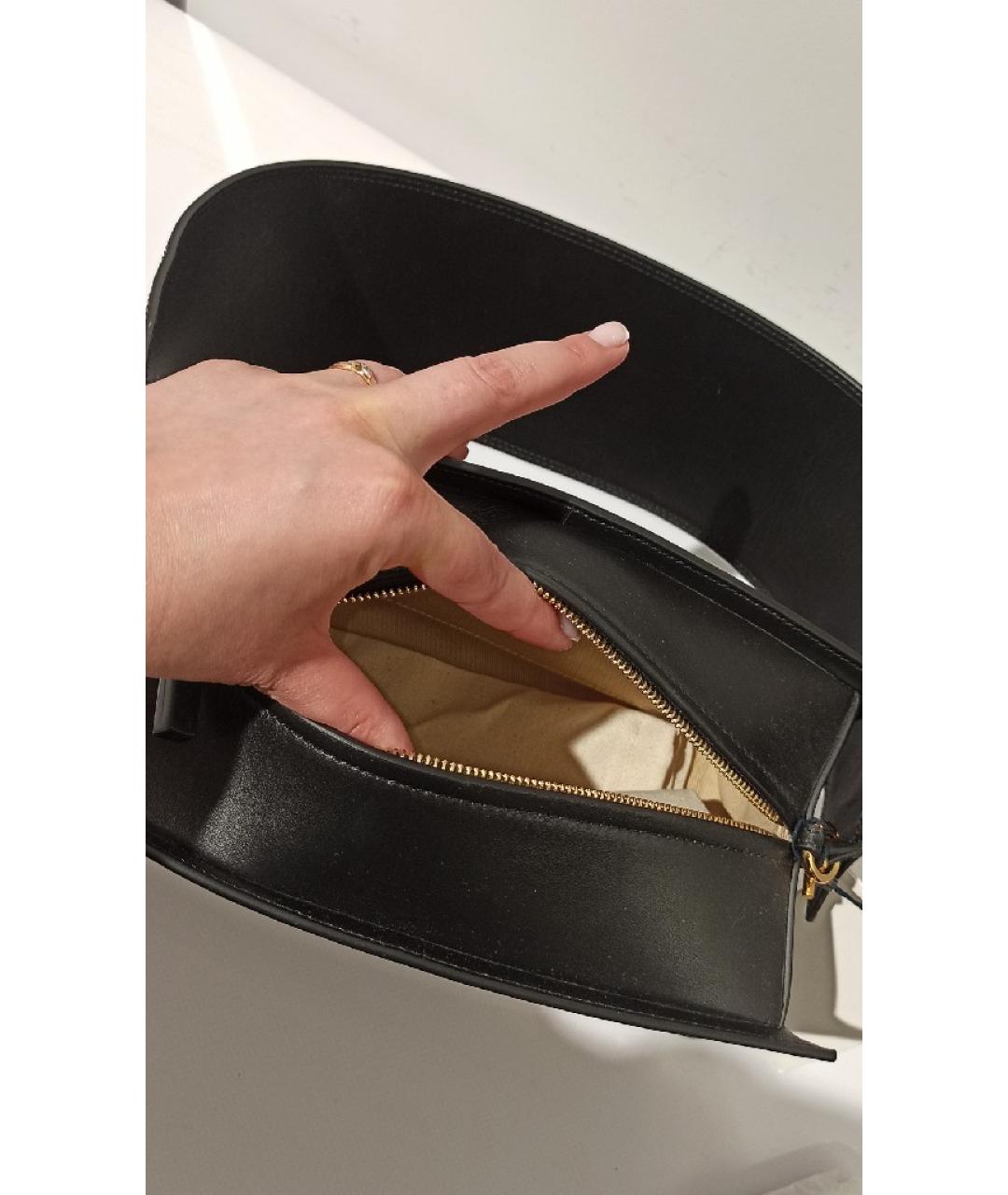 JACQUEMUS Черная кожаная сумка с короткими ручками, фото 5