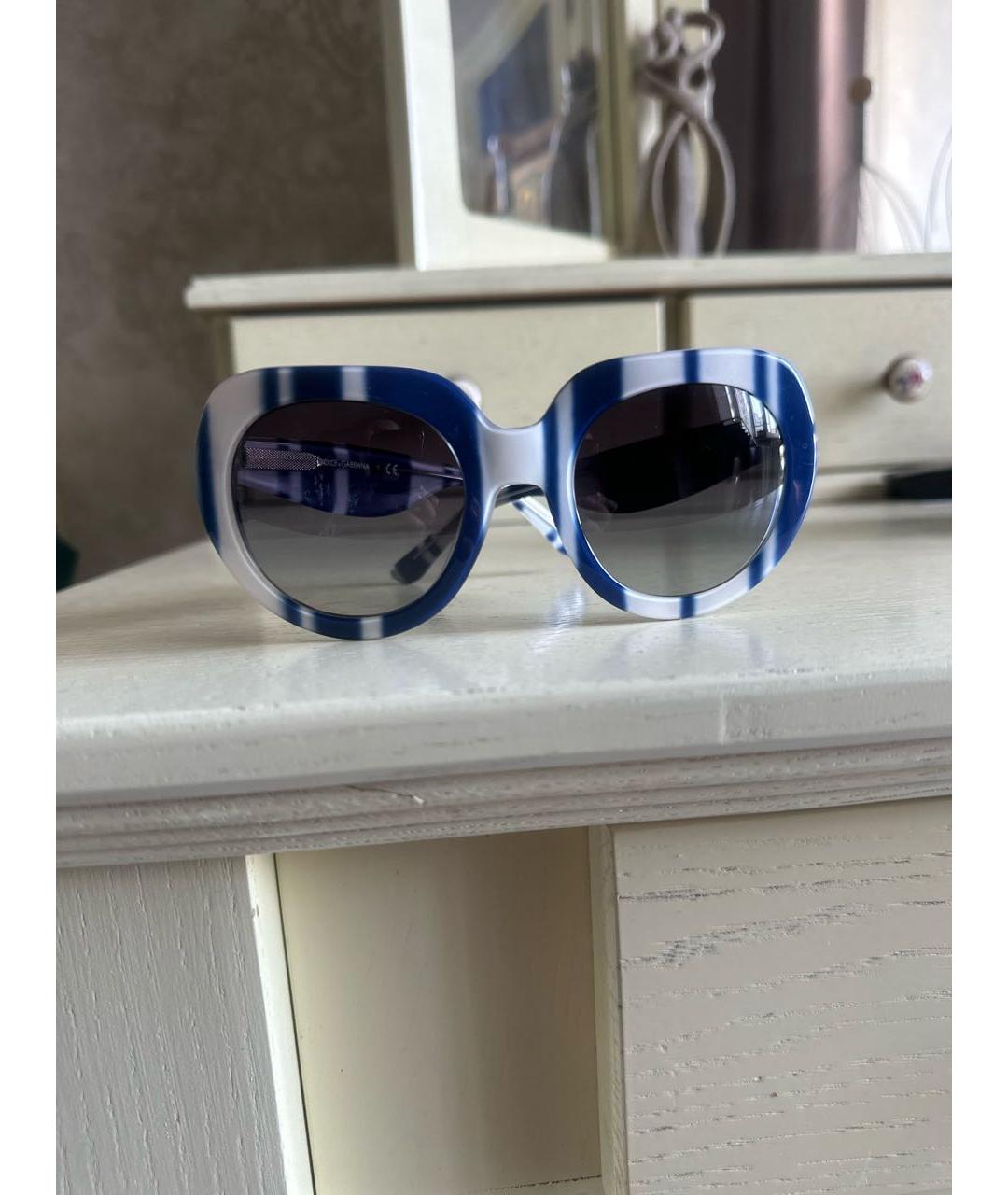 DOLCE&GABBANA Синие пластиковые солнцезащитные очки, фото 9