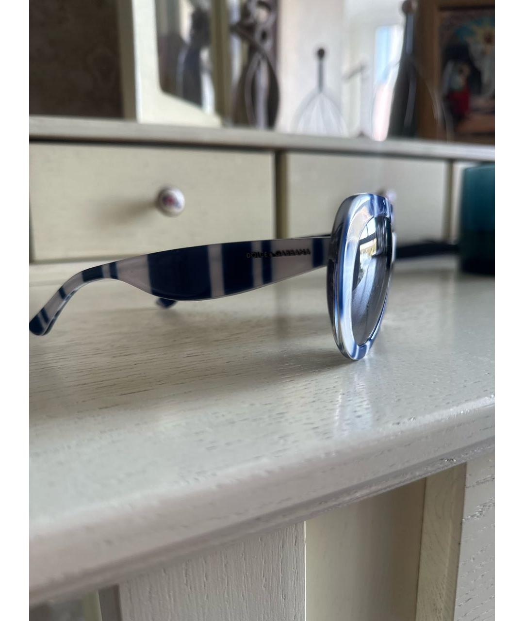 DOLCE&GABBANA Синие пластиковые солнцезащитные очки, фото 3