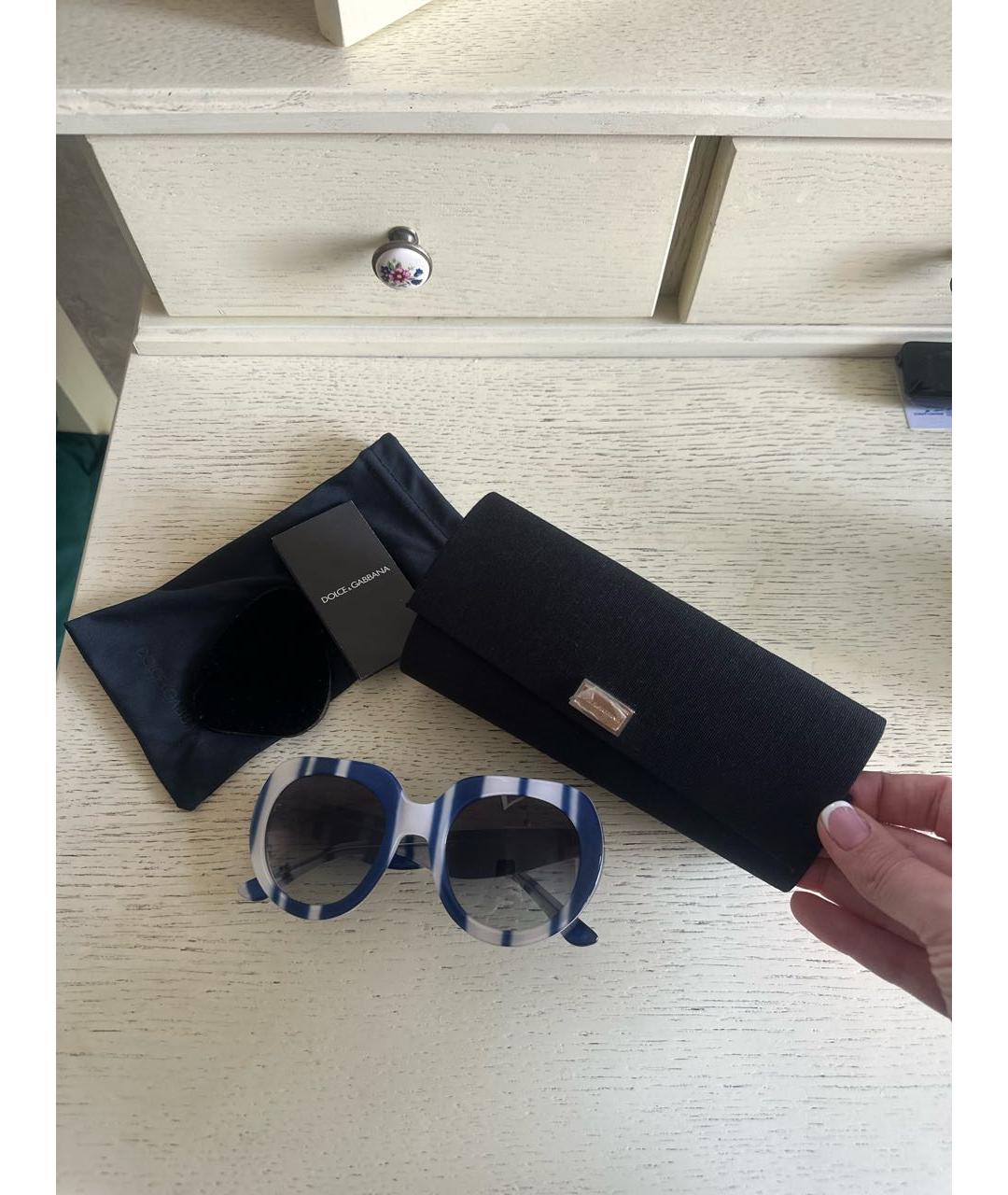 DOLCE&GABBANA Синие пластиковые солнцезащитные очки, фото 4