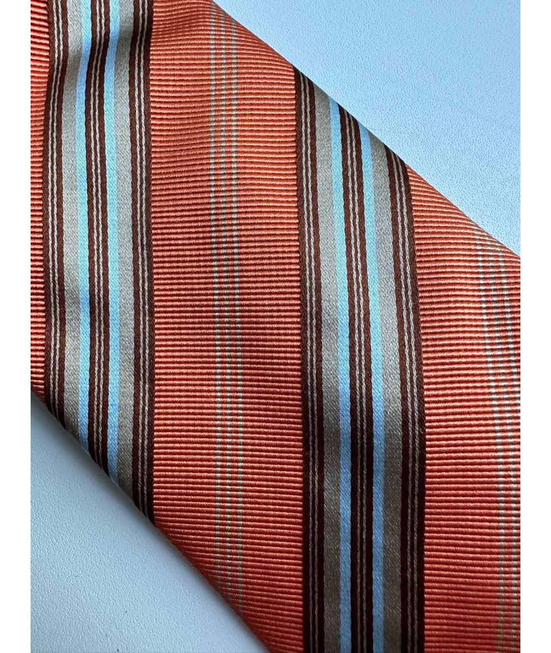 CANALI Оранжевый шелковый галстук, фото 4